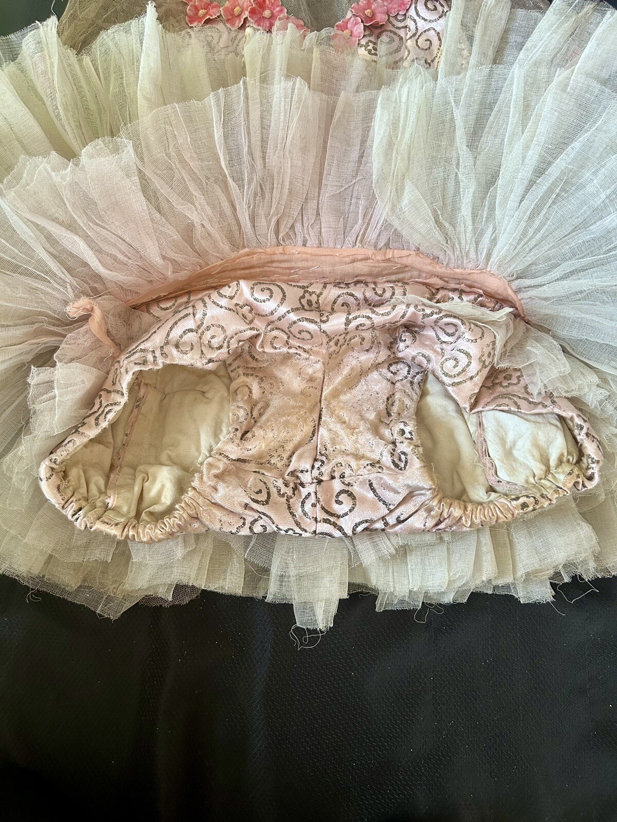 Antique 1930s Ballerina Dance Costume – Pink Floral Tulle