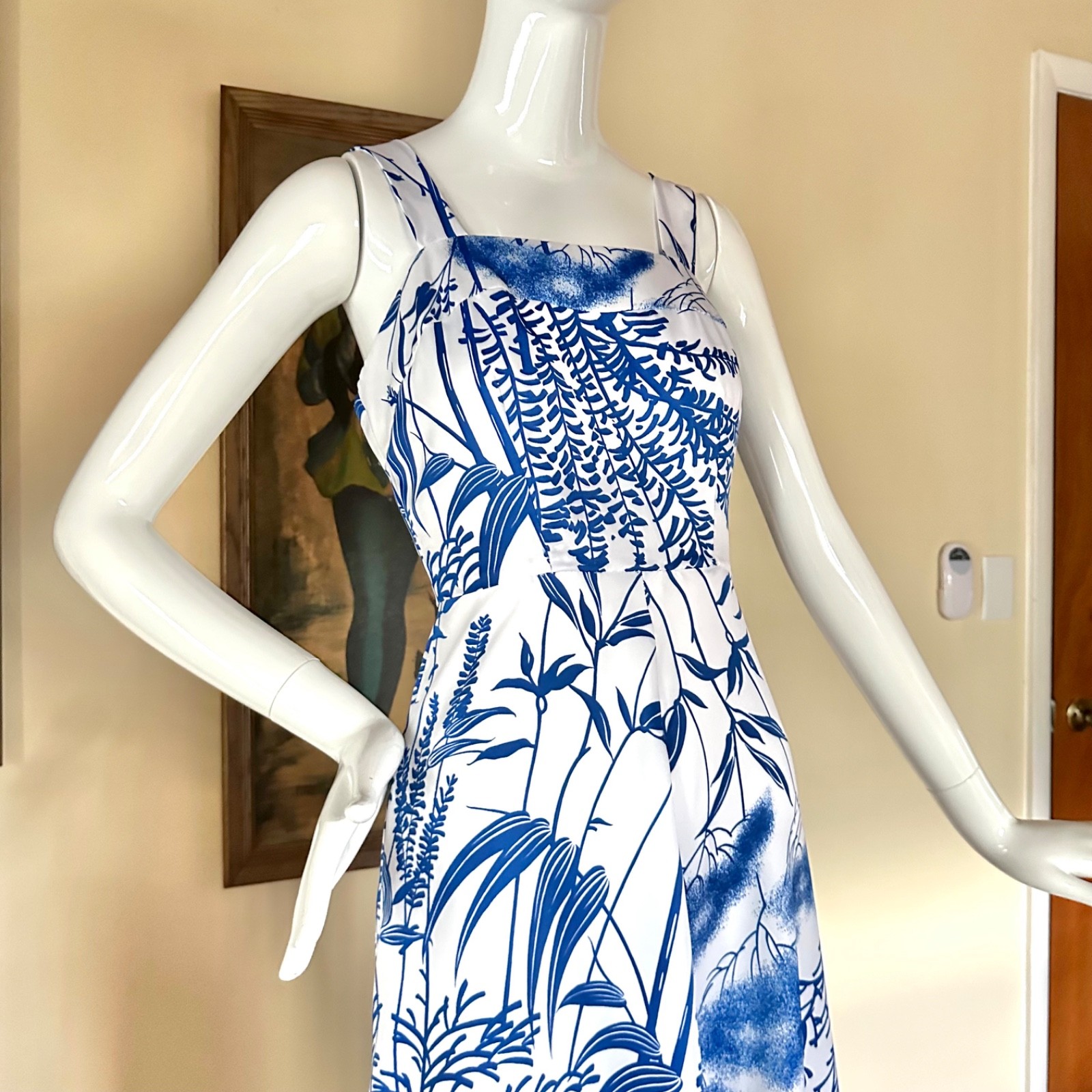 Vintage 1970s Hawaiian Dress Fit & Flare Maxi Sundress Hawaii Nei Floral Vacay S