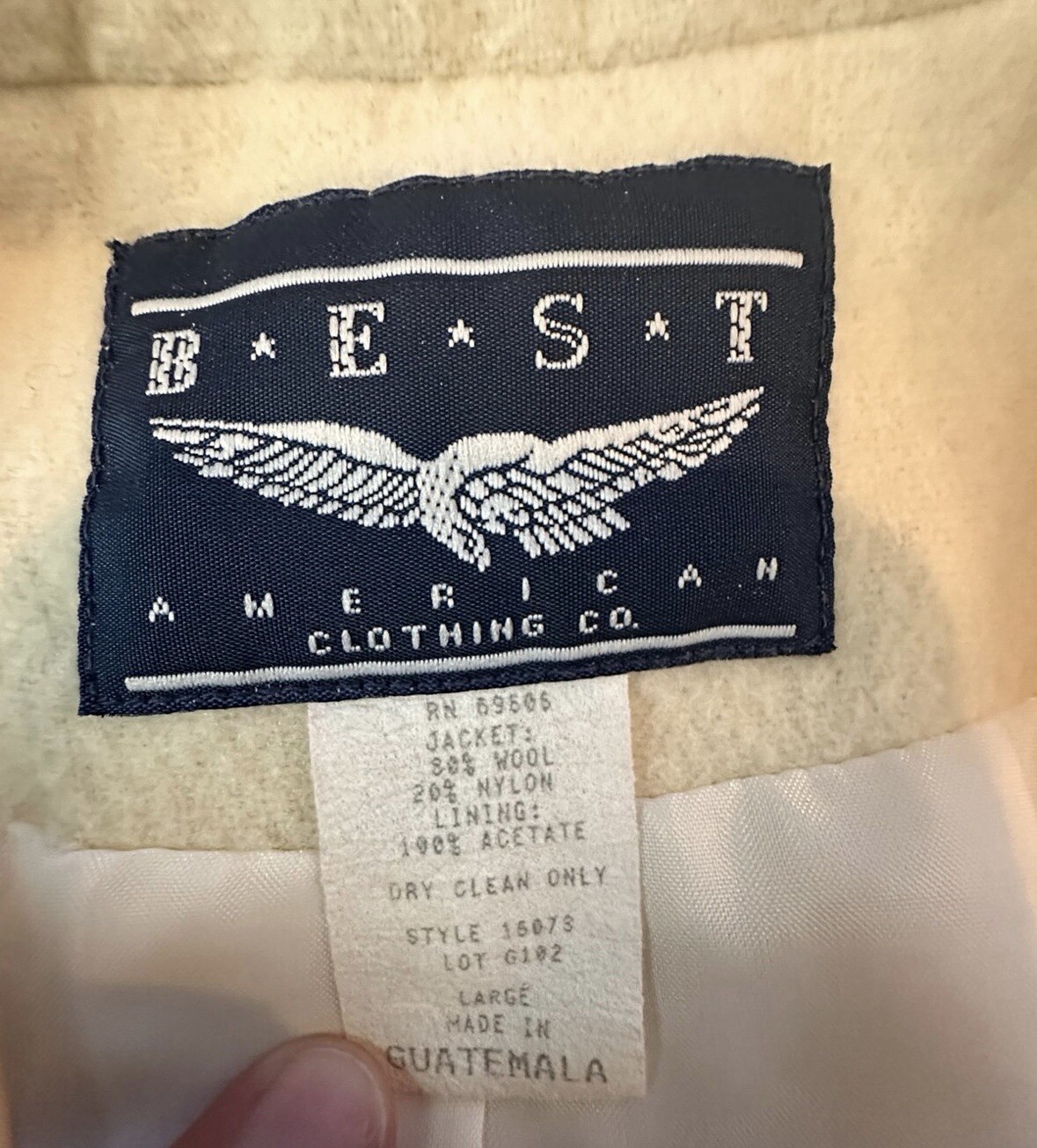 Best American Clothing Co. Womens Large Lined Jacket Wool Blend Vintage Yellow