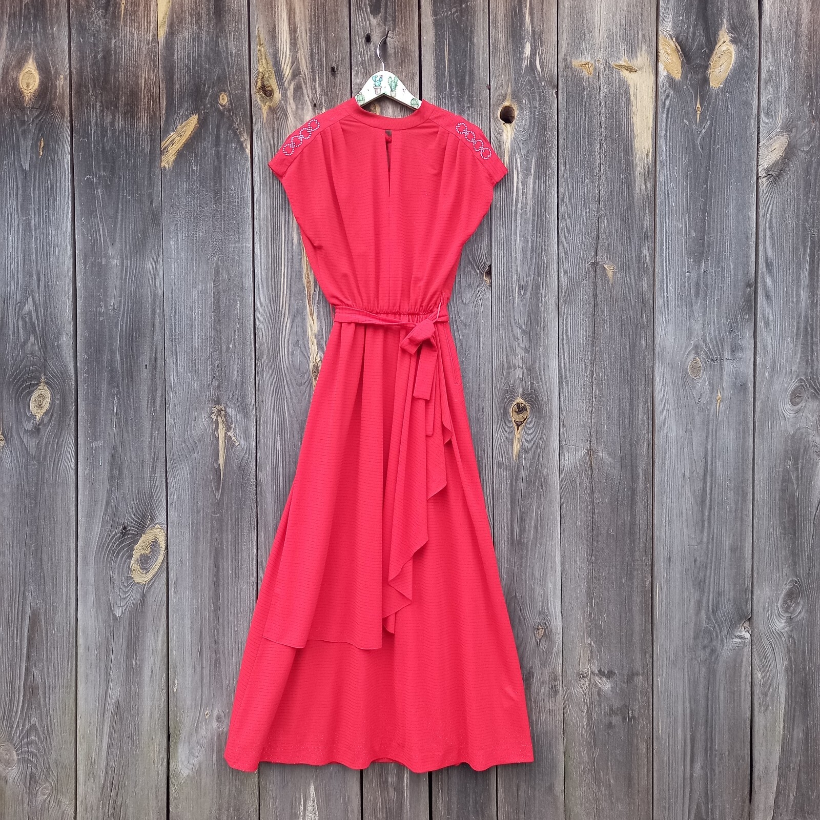 70s Maxi Dress with Lurex Rieger Moden Red Dresses women S Small 1970s Vintage