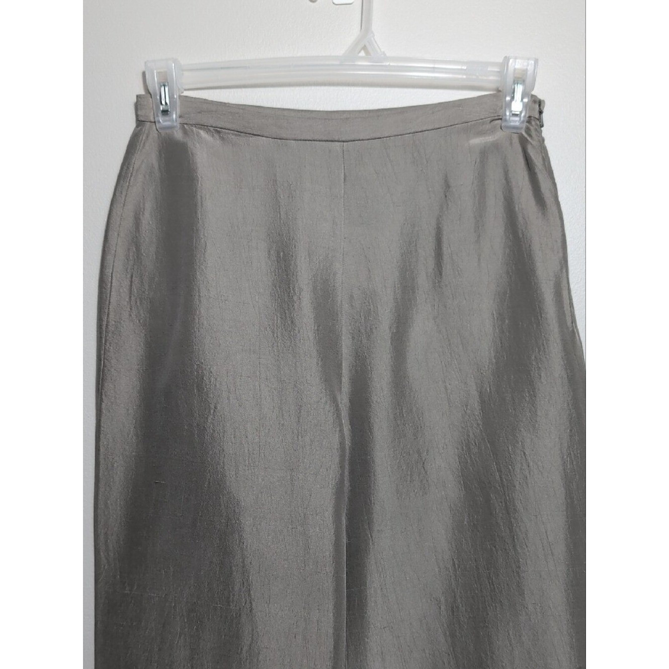 Vintage 90s Eileen Fisher Wide Leg Silk Pants Taupe NWT Small Old Money Luxury