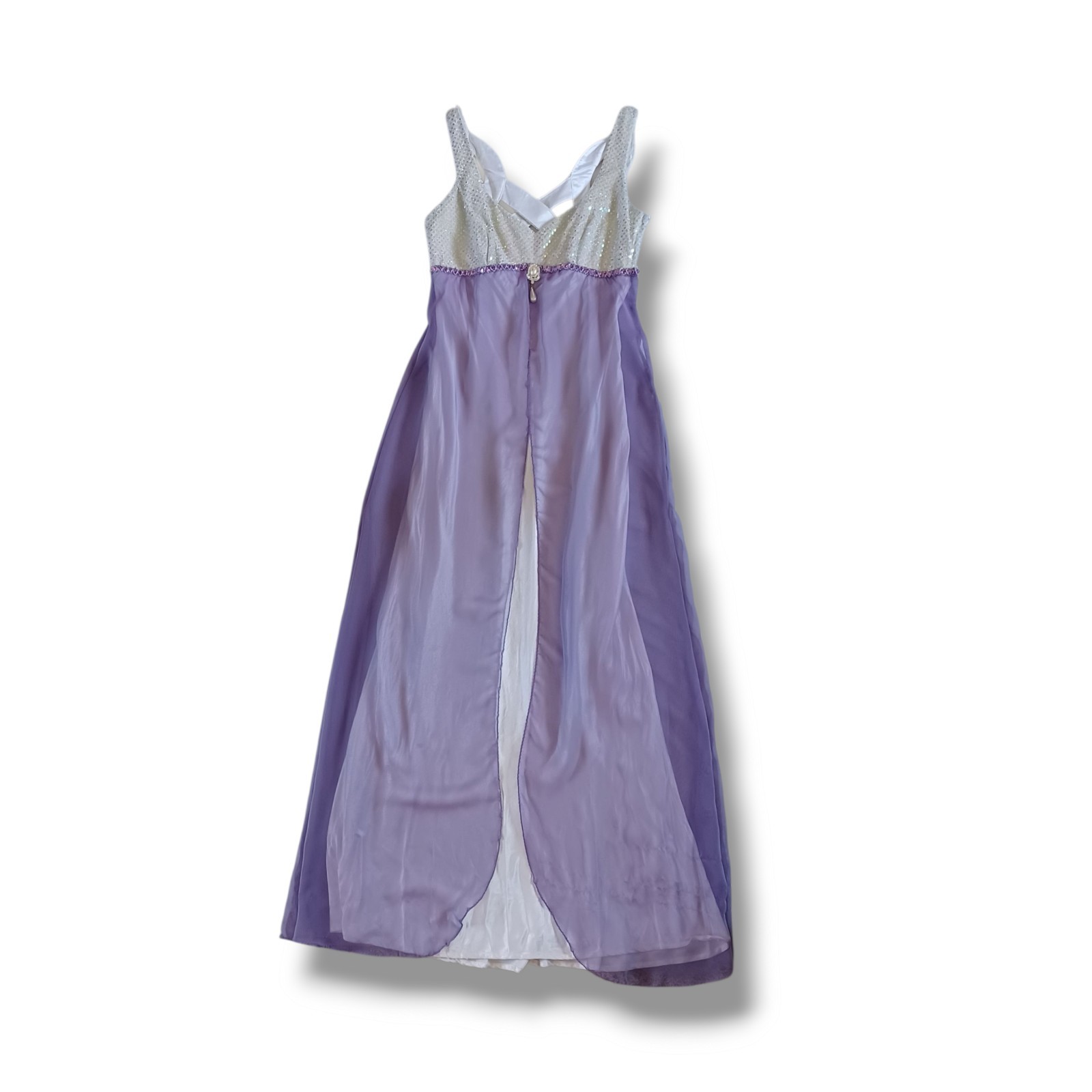 Steppin Out Vintage Y2K Prom Dress Formal Purple Sequin White Regency Size 9/10