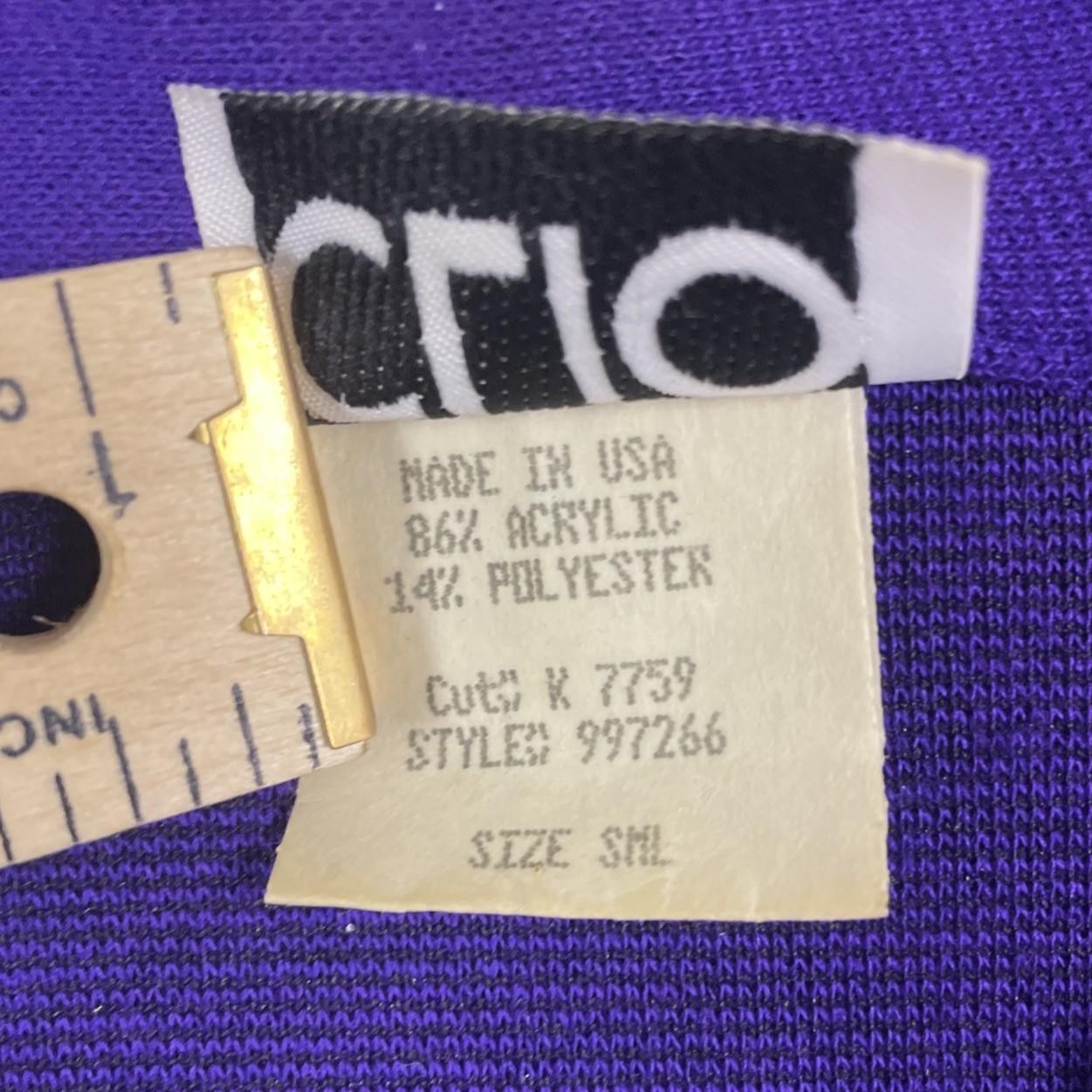 Vintage CLIO Purple Knit 2 Pc Suit Set Jacket Pants Women Small Made USA EUC