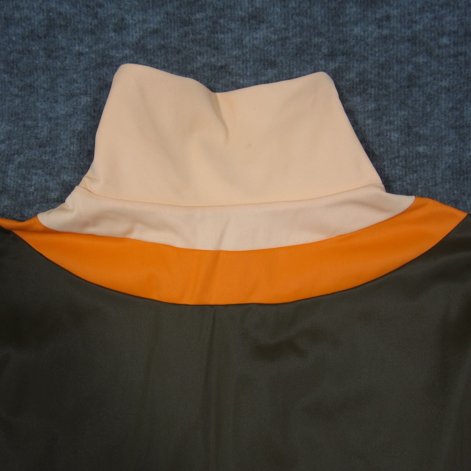 Vtg Vanity Fair Mod Robe Dress Women 18 Brown Peach Kaftan Zip Up Retro Glam 70s
