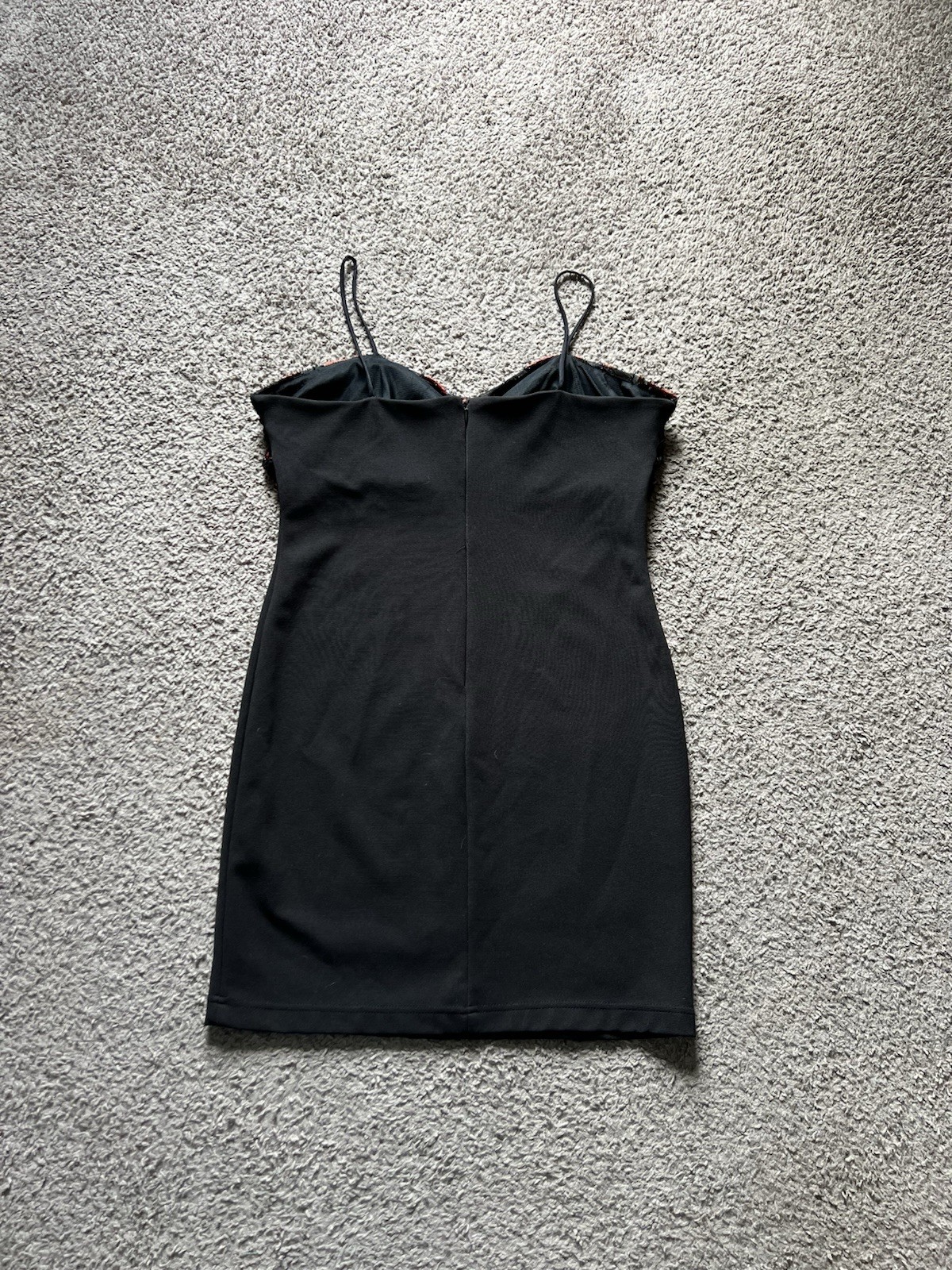 Vintage Y2K 90s Dress XL Black Velvet Strappy Mini Short Goth Cocktail Evening