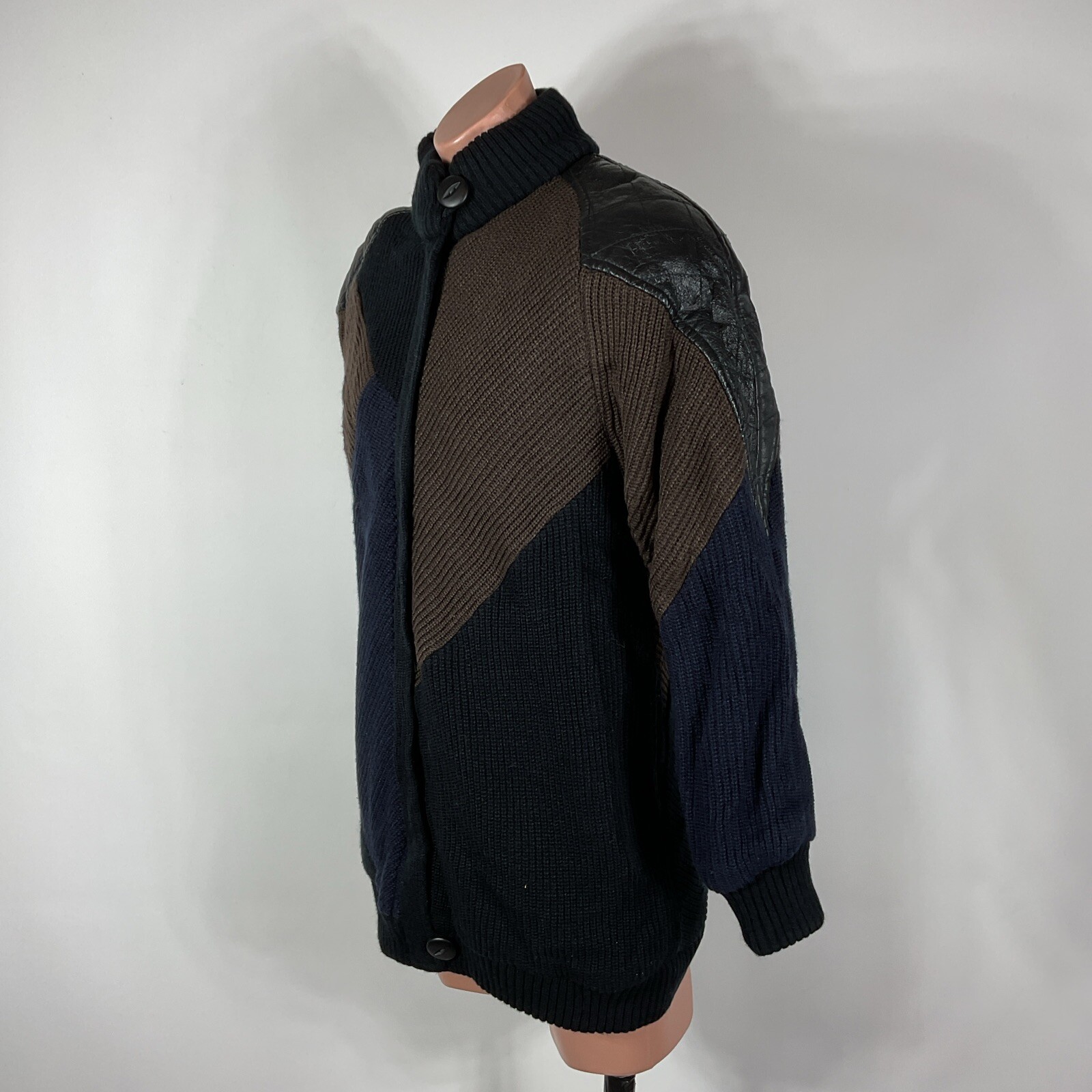 Sweater Coat/Jacket Leather Batwing Aurora International by ABBMOOR 1X Plus VTG