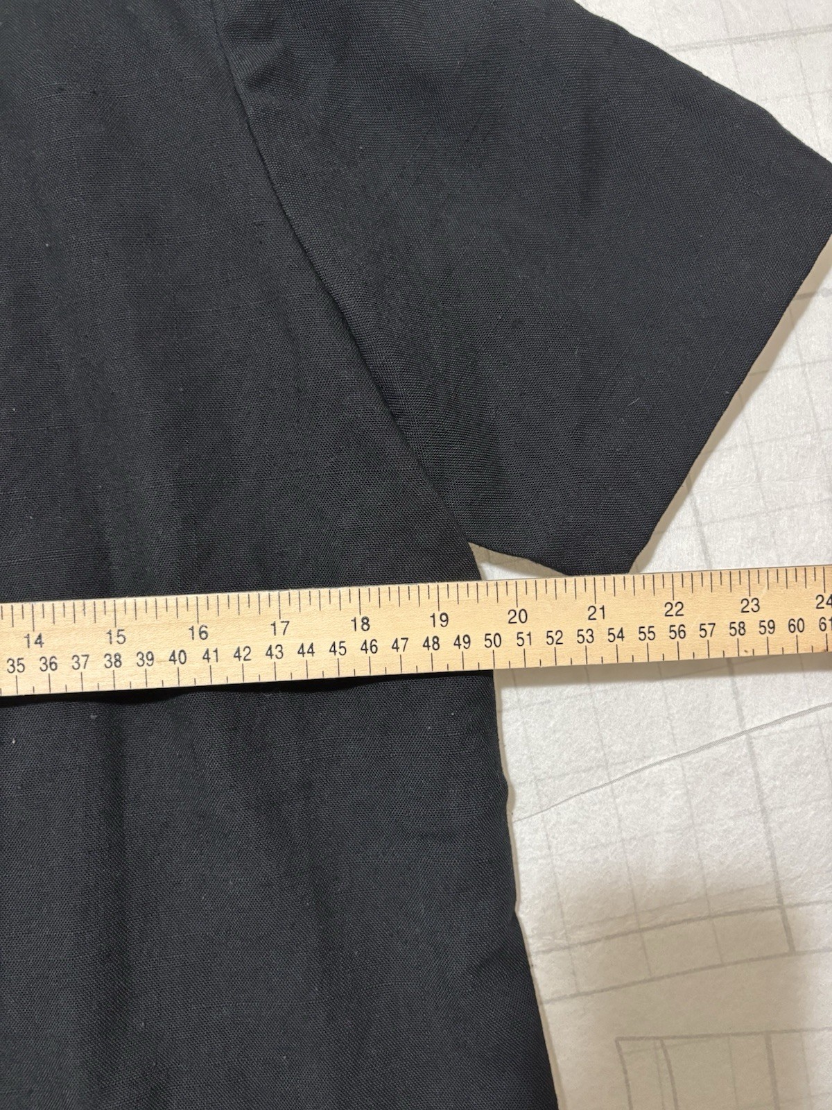 Womens Vintage One Button Padded Shoulder Blazer Black Size Large Linen