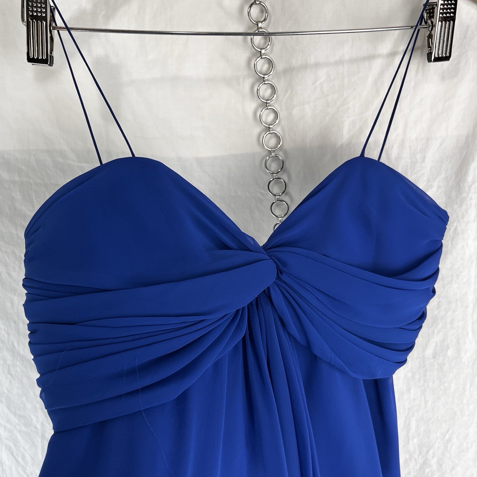 Vintage Dress Pamela Edwards Blue Size 8 Babydoll Layered Flowy Formal Midi Gown