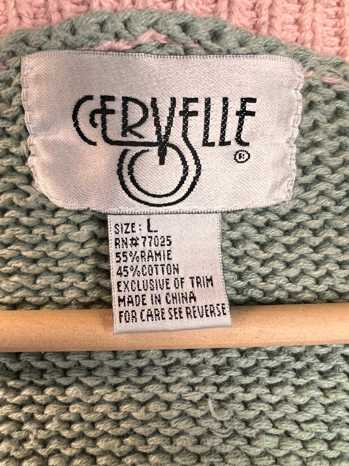 Cervelle Women Patchwork Sweater Cable Knit Large Embroidered Grannycore Vintage