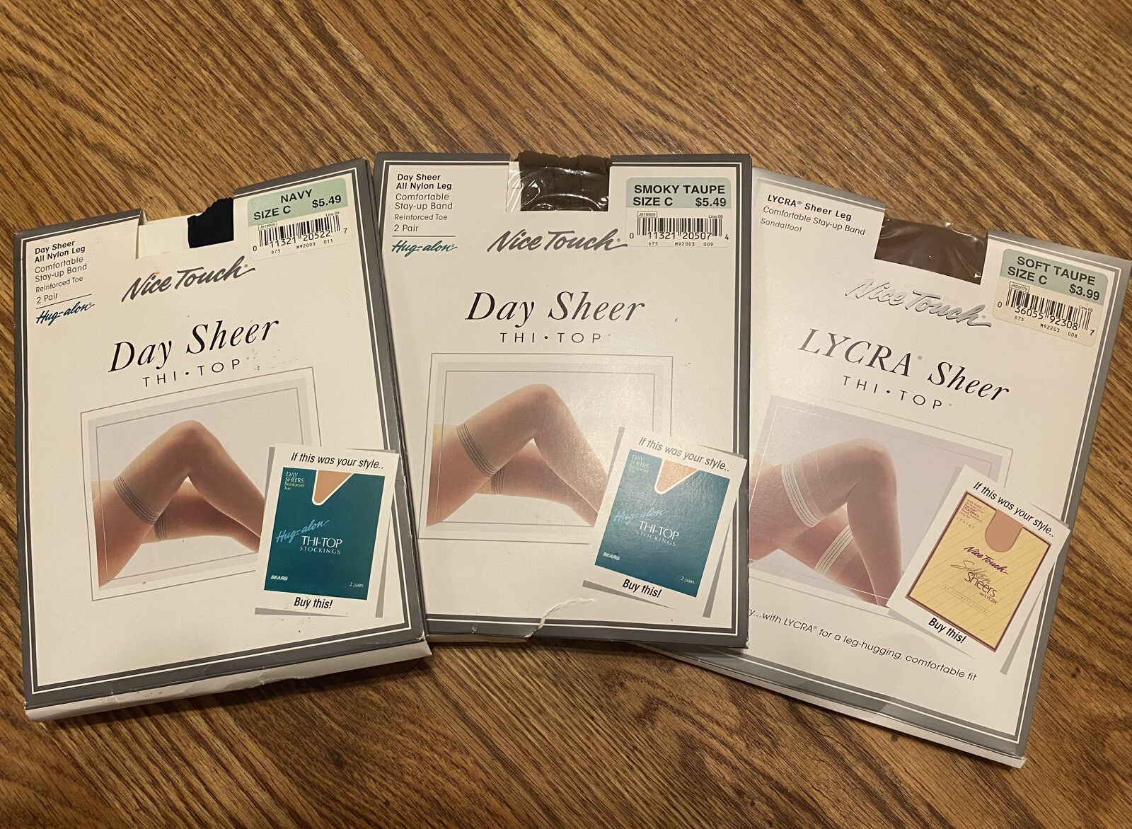 Vintage Sears Roebuck Nice Touch Day Sheer Thi Top Nylon Stockings Hose 5 Pair