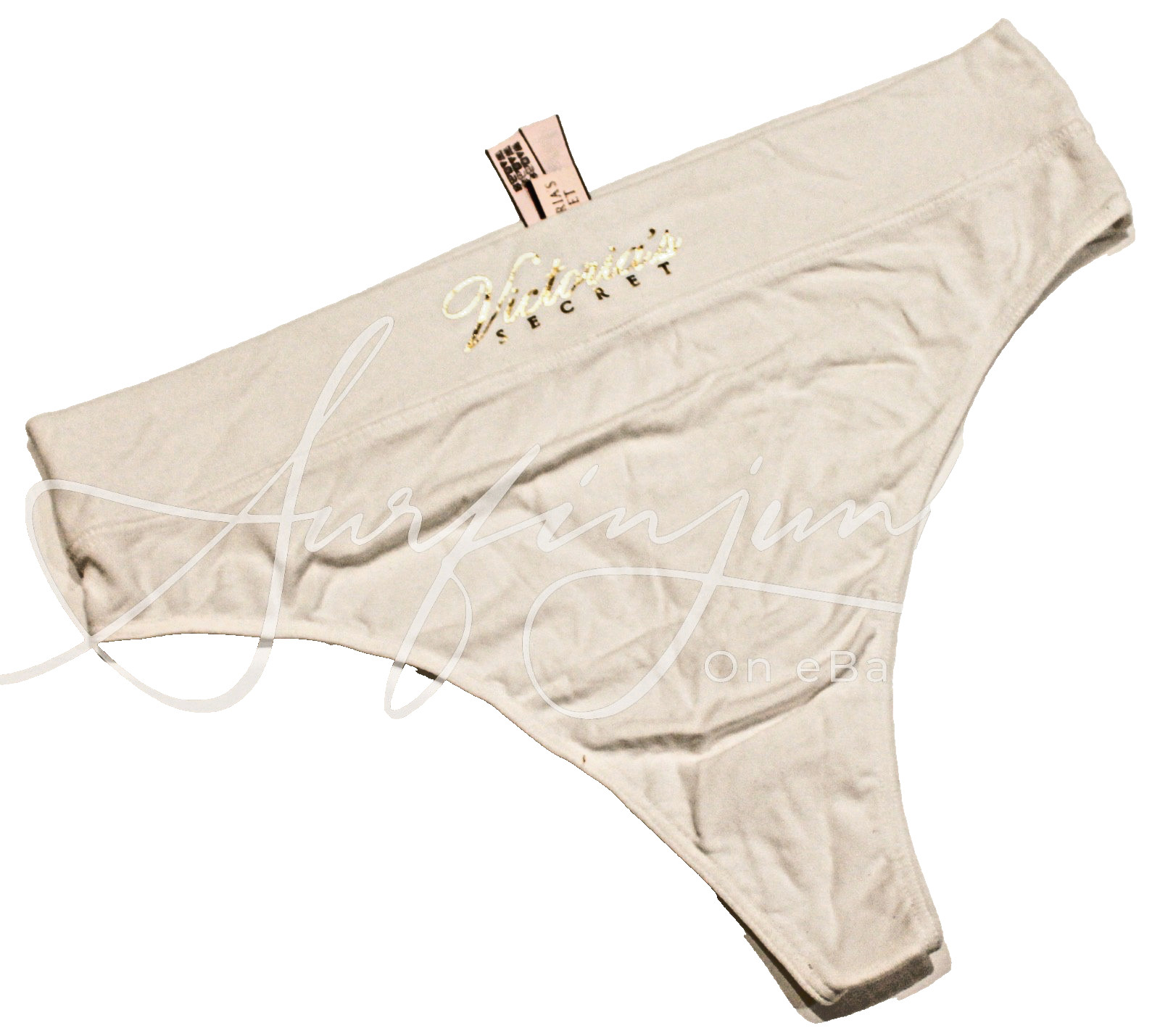 Victoria Secret Vintage Panty Brazilian Bikini Thong High Rise XL White X Large