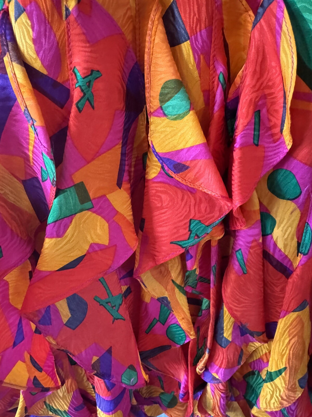 Vintage 1980s Designer Gillian Dress 100% Silk Retro Art Deco Cocktail Size 4