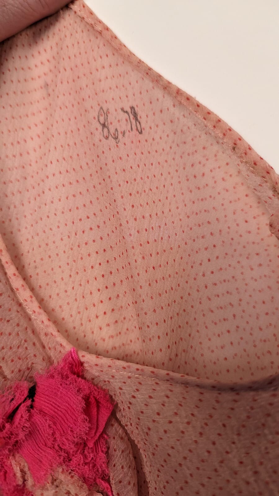 STORYBOOK SWEET 1930’S PINK POLKA DOT SILK CHIFFON SHORT DRESS W CAPE COLLAR
