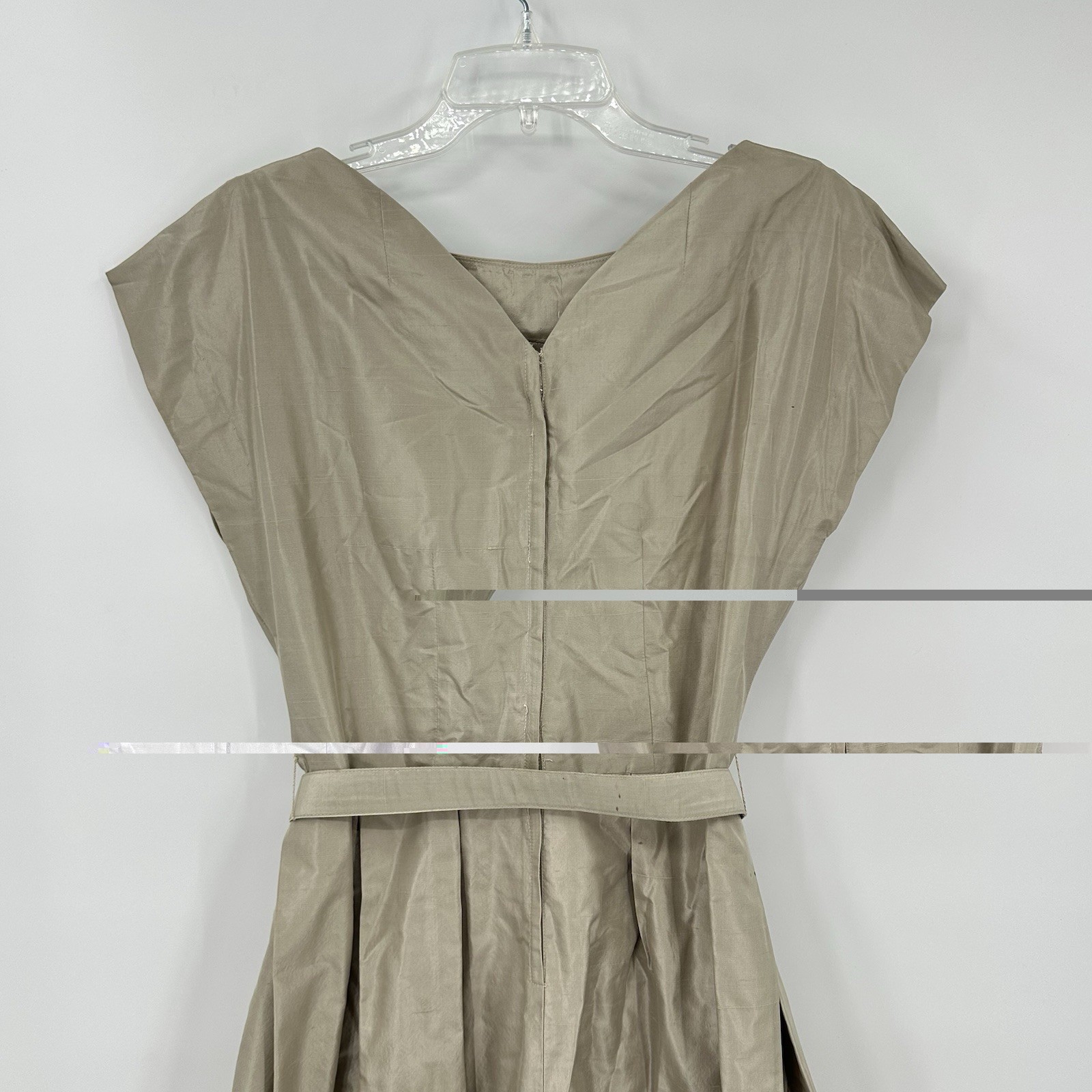 vintage 50s R&K ORIGINALS dress taupe SMALL fit flare rockabilly mid century