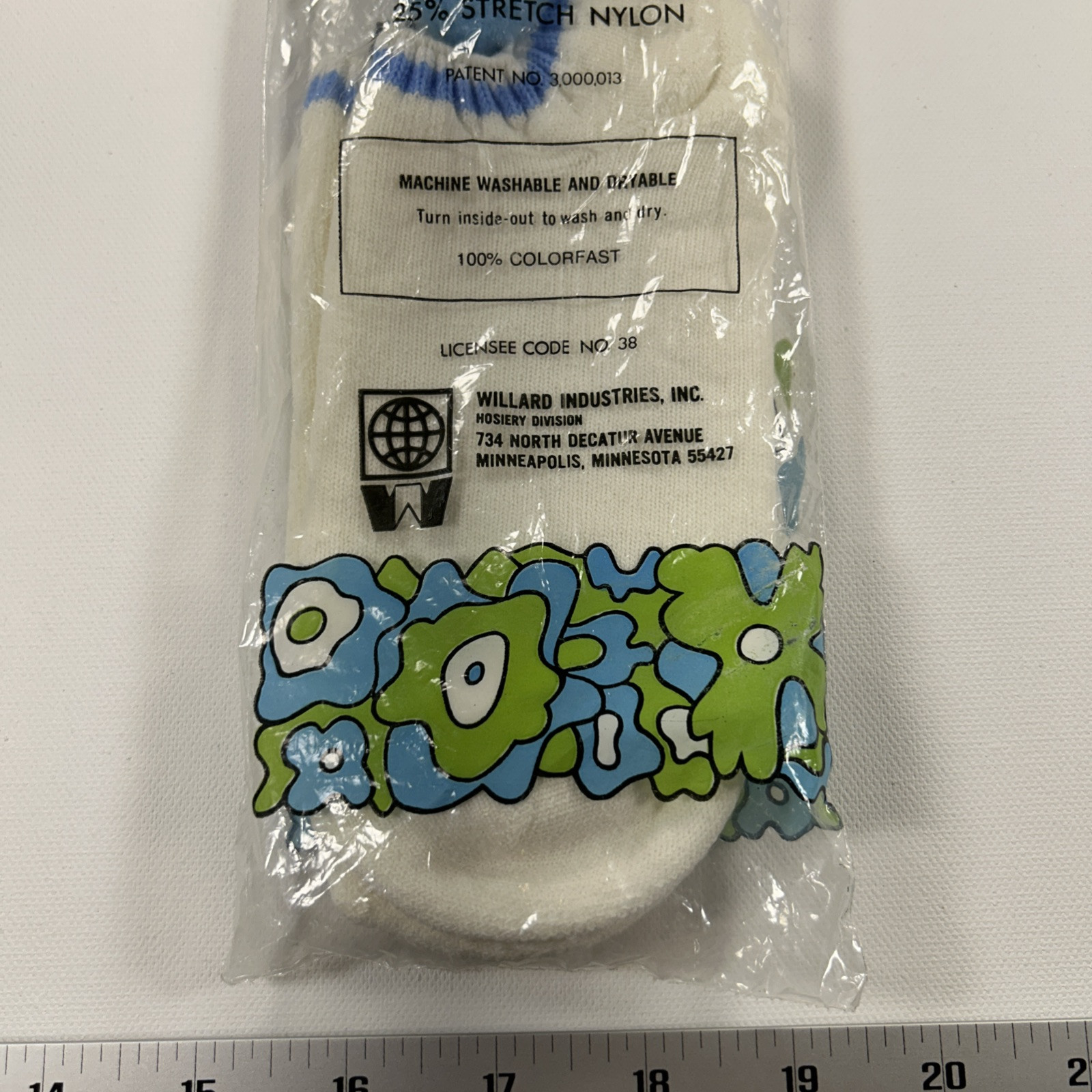 VTG Pom Socks White Baby Blue Your Caprice Action Sock OSFA Sport USA Made