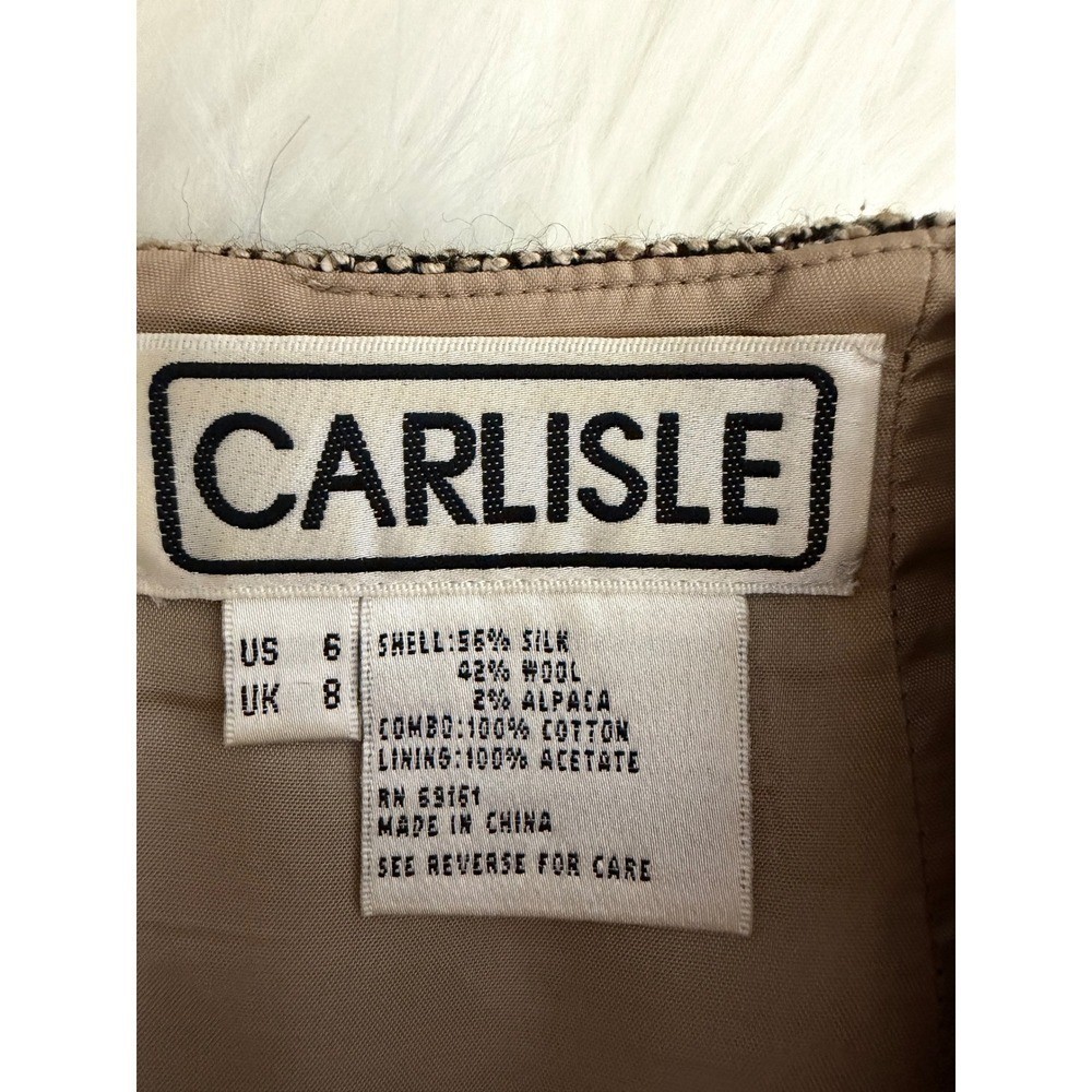 Vintage Carlisle – Silk/Wool/Alpaca Blend Pencil Skirt Microsuede Trim