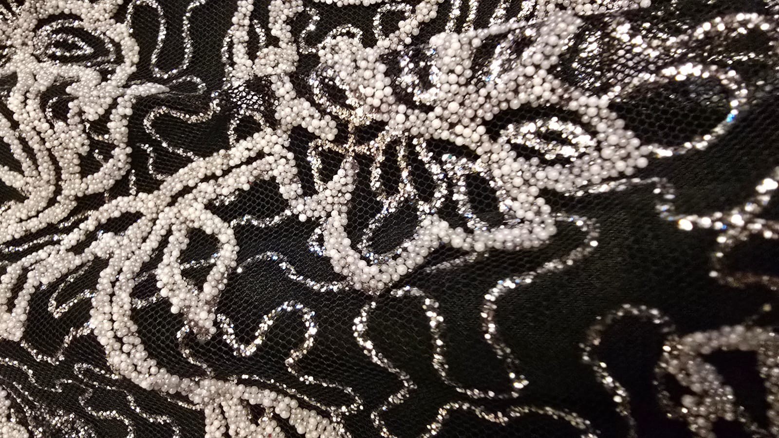 Vintage Black Silver Lace Halter Formal Evening Dress Prom Gown