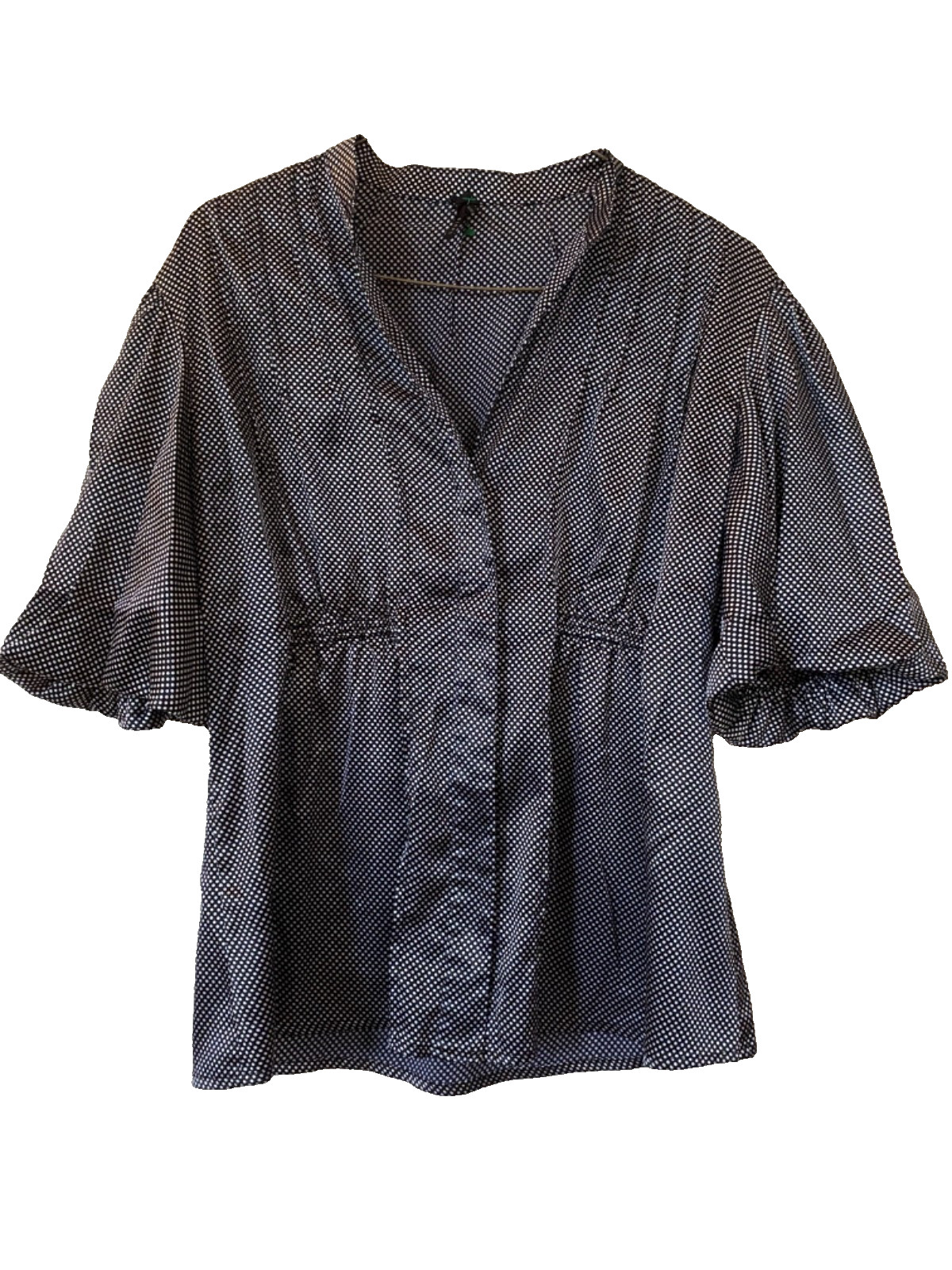 1930s Vintage Style Bell-Sleeved Women’s Polkadot Shirt, Blouse, Size Medium