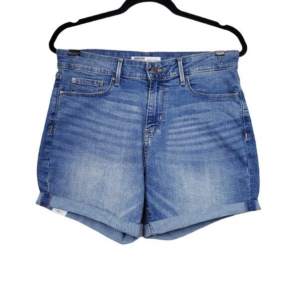 Signature by Levi’s Womens Blue Mid Rise Denim Jean Shorts Size 6 NWT