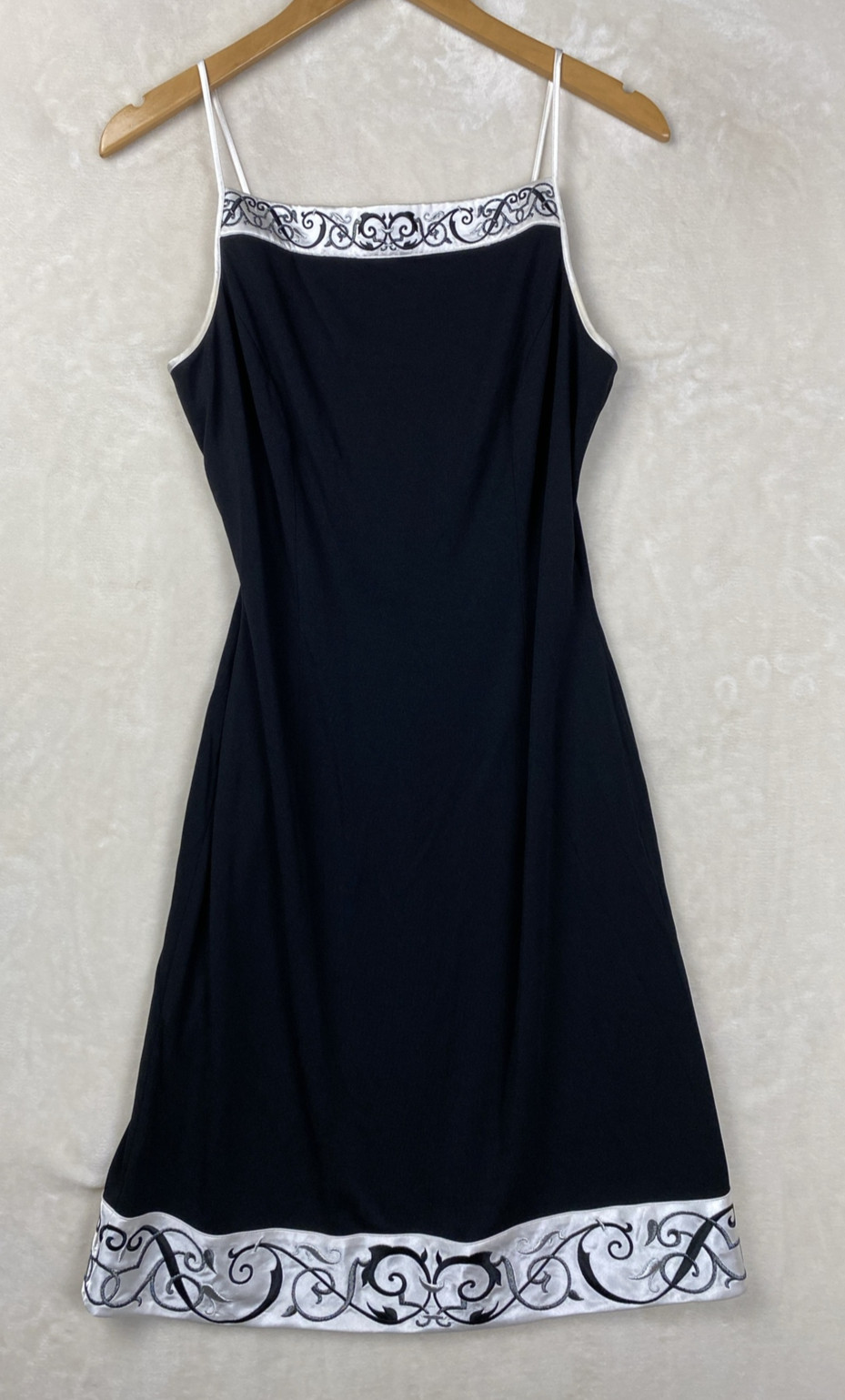 VTG 90/Y2K Papell Boutique Evening Dress Womens 10 Aline Embroidery Cocktail