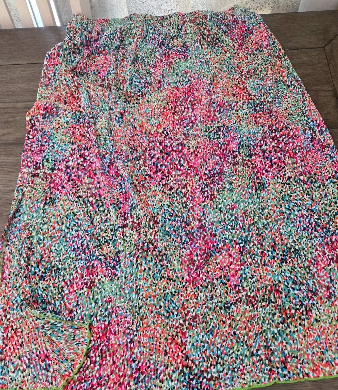 Vintage Y2K Choices Woman 2X Crinkle Pleated Multi Color Abstract Boho MaxiSkirt