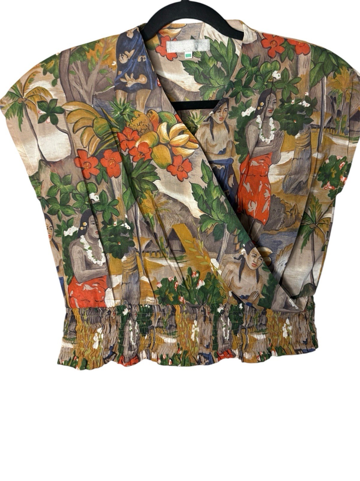 VTG 2 Pc Women’s Outfit Paul Gauguin Tahiti Art Print EUC RARE 36/24” 2XS/S
