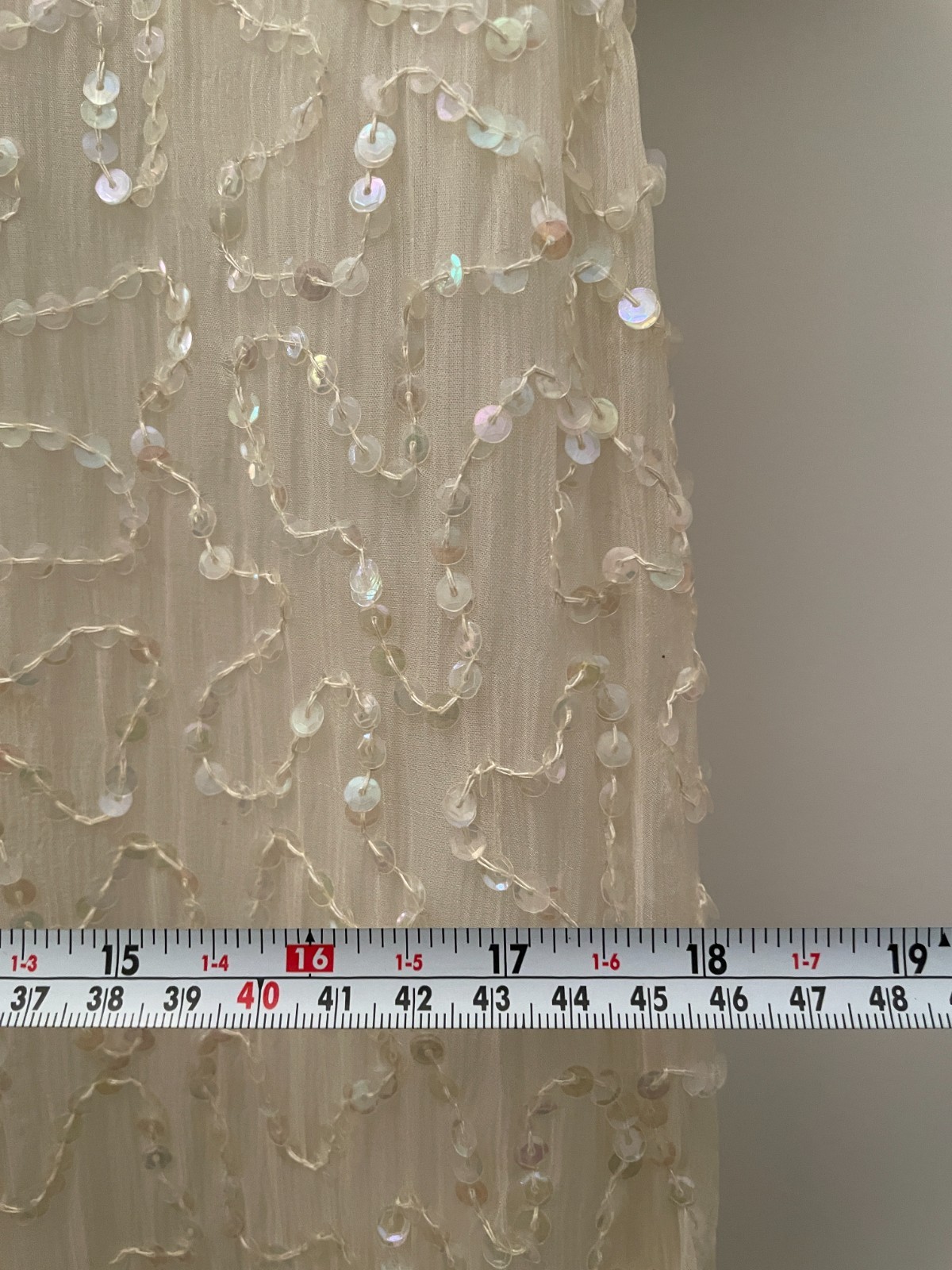 Vintage Large Brilliante by J.A. 100% Silk White Beaded dress Wedding