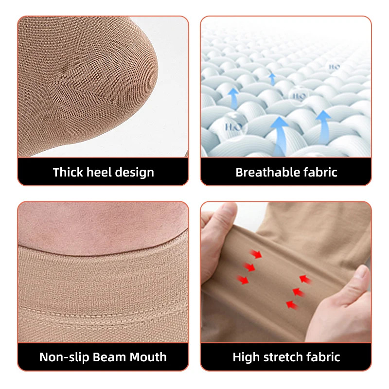 Plus Size 34-46mmHg Medical Compression Stockings Unisex Grade Open Toe Socks