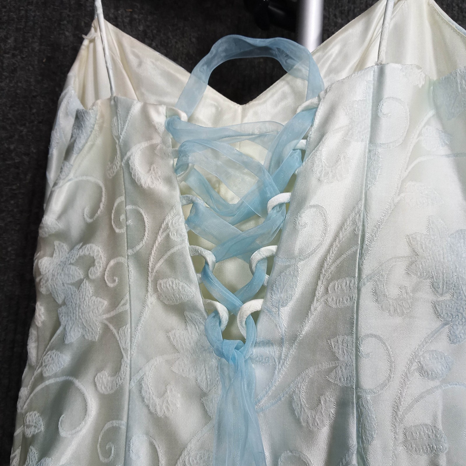 1970’s Pale Blue Mermaid Tulle Trim Dress