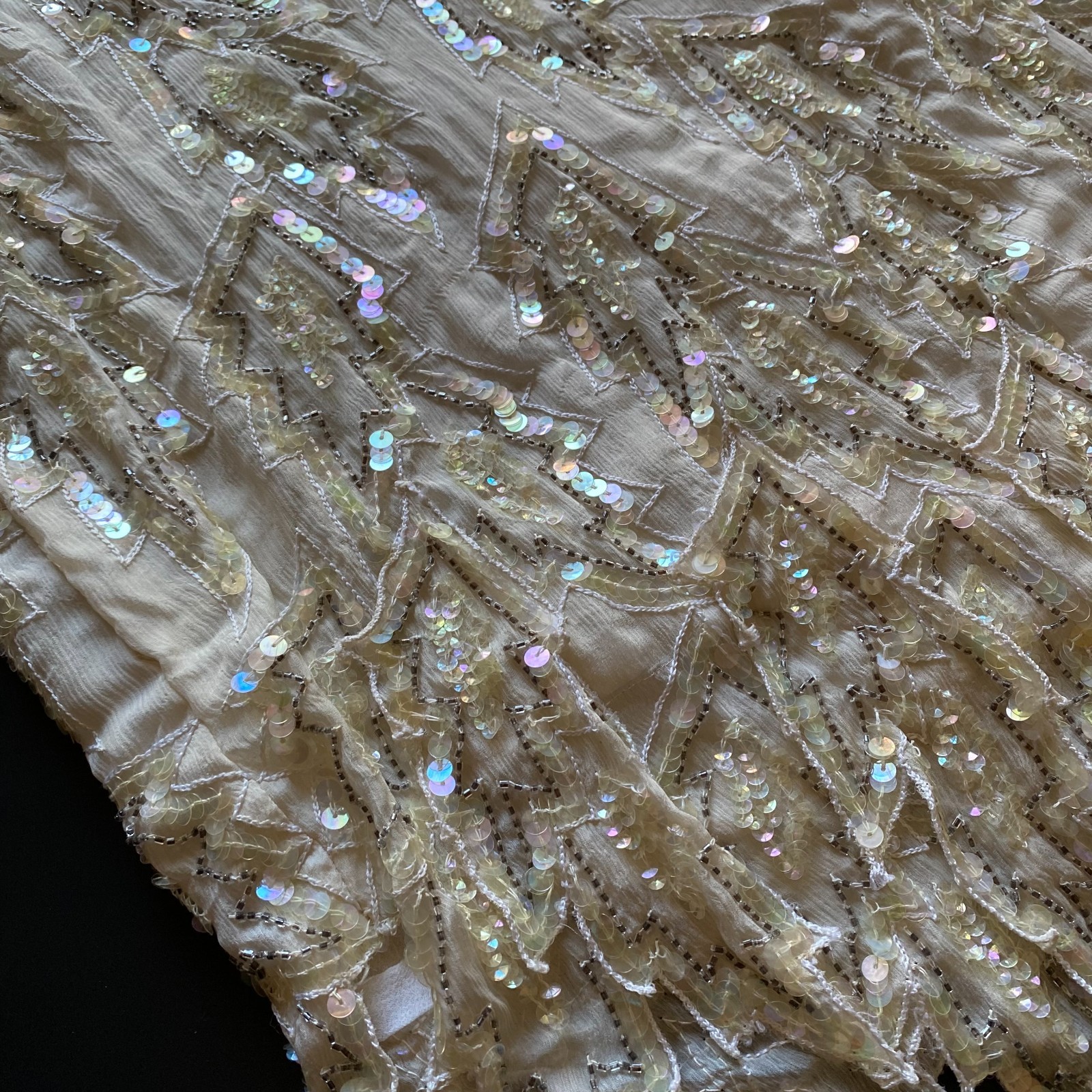 Vintage 1980s Shomax Hand-Beaded Silk Dress Size M Cocktail Party Evening Wear