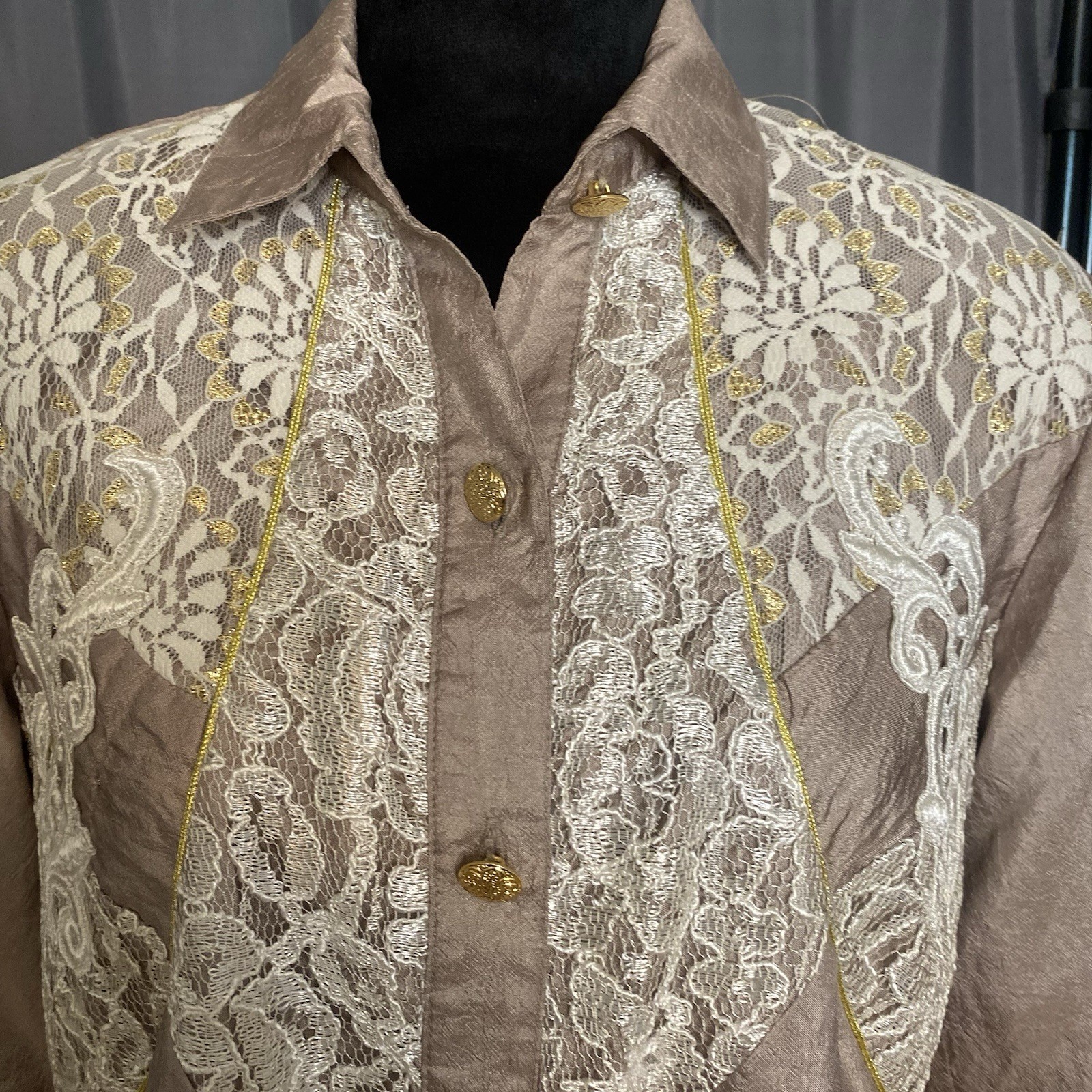 VTG Retro Teddi Women’s Button Up Blouse Sz M Western Coastal Cowgirl Rodeo 90s