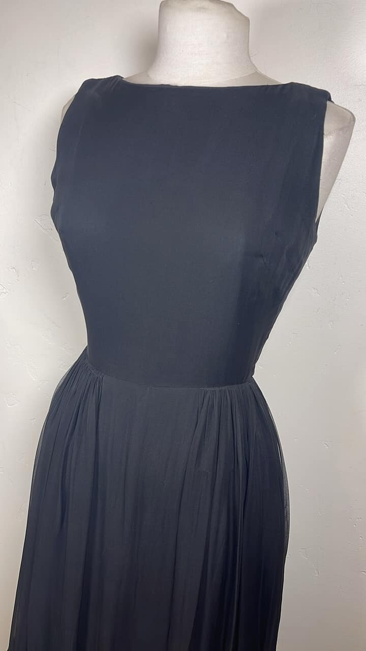 1960’s Lovely Bonwit Teller little black evening cocktail dress