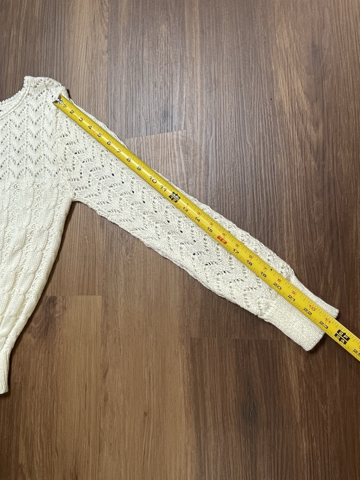 Vintage 80s NWT Cuddle Knit White Hollow-out Lightweight Sweater