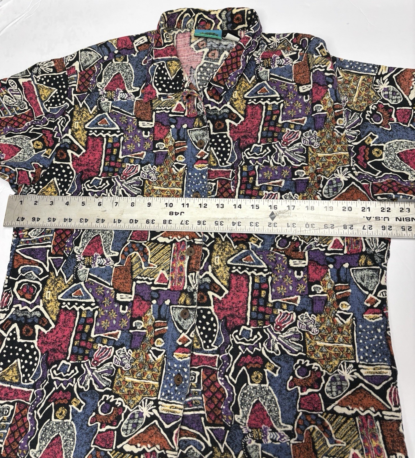 ✅ Vintage Women’s Large Patagonia Aztec Hawaiian Button Up Short Sleeve Shirt