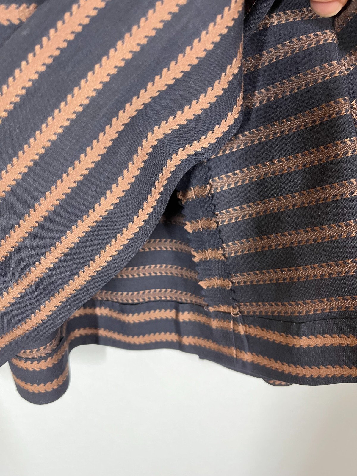 Vintage Bobbie Brooks 1960s Dress Black Coppery Brown Striped