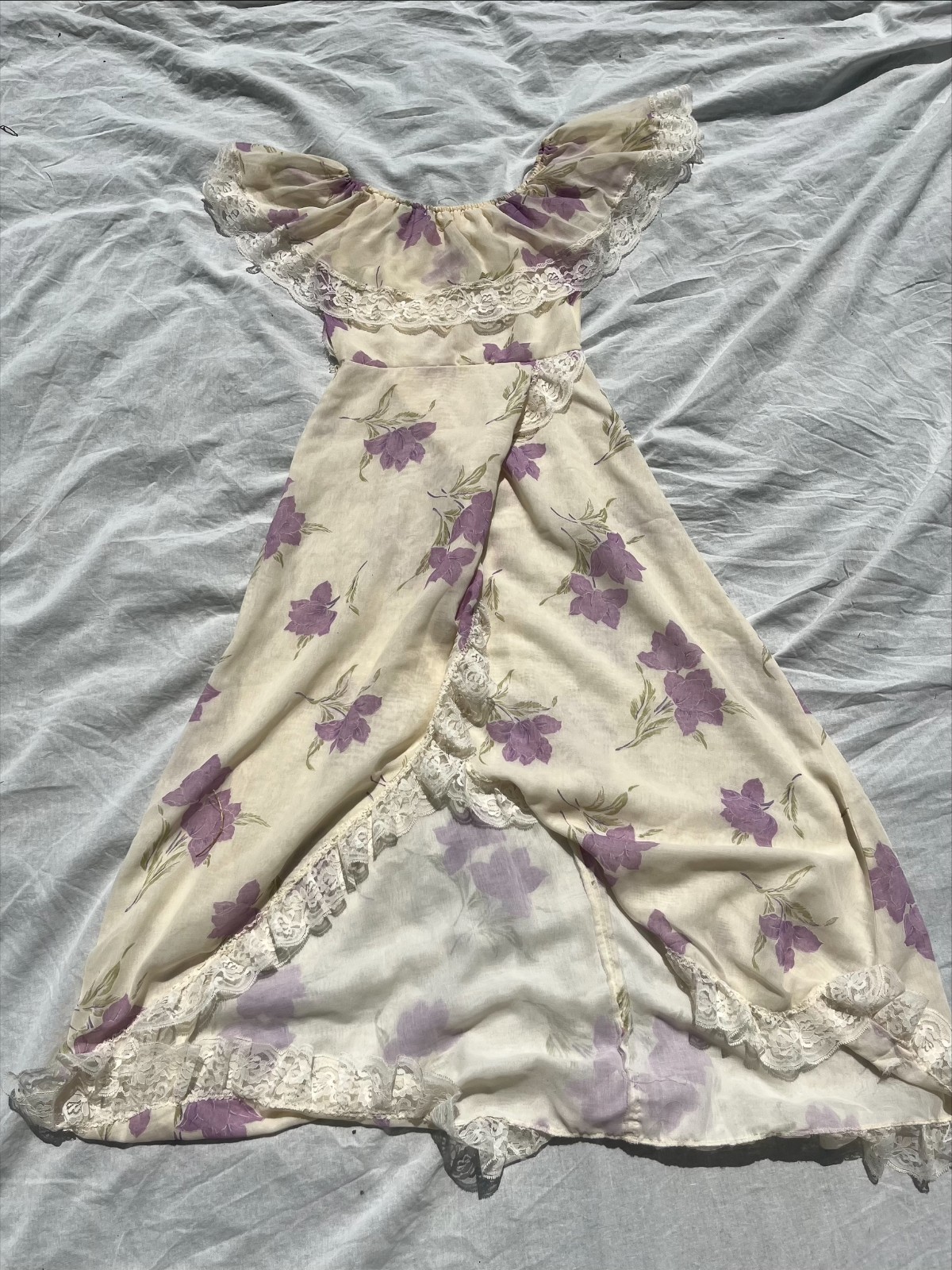 DAMAGED True Vintage 1970s Handmade Prarie Dress Women’s