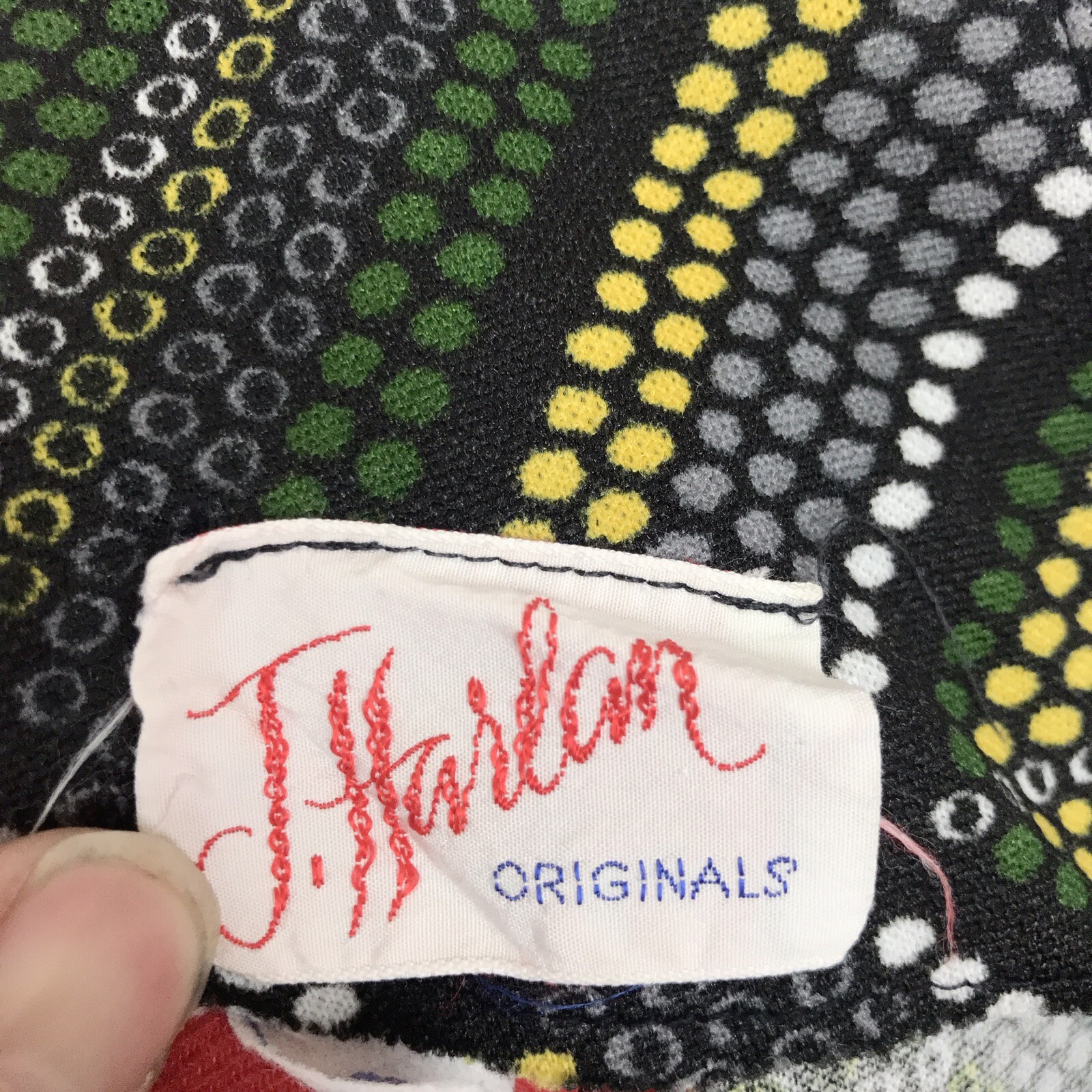 J. Harlan Vintage 60s 70s Woman’s Dress ILGWU Made Hippie Polyester Dots Design