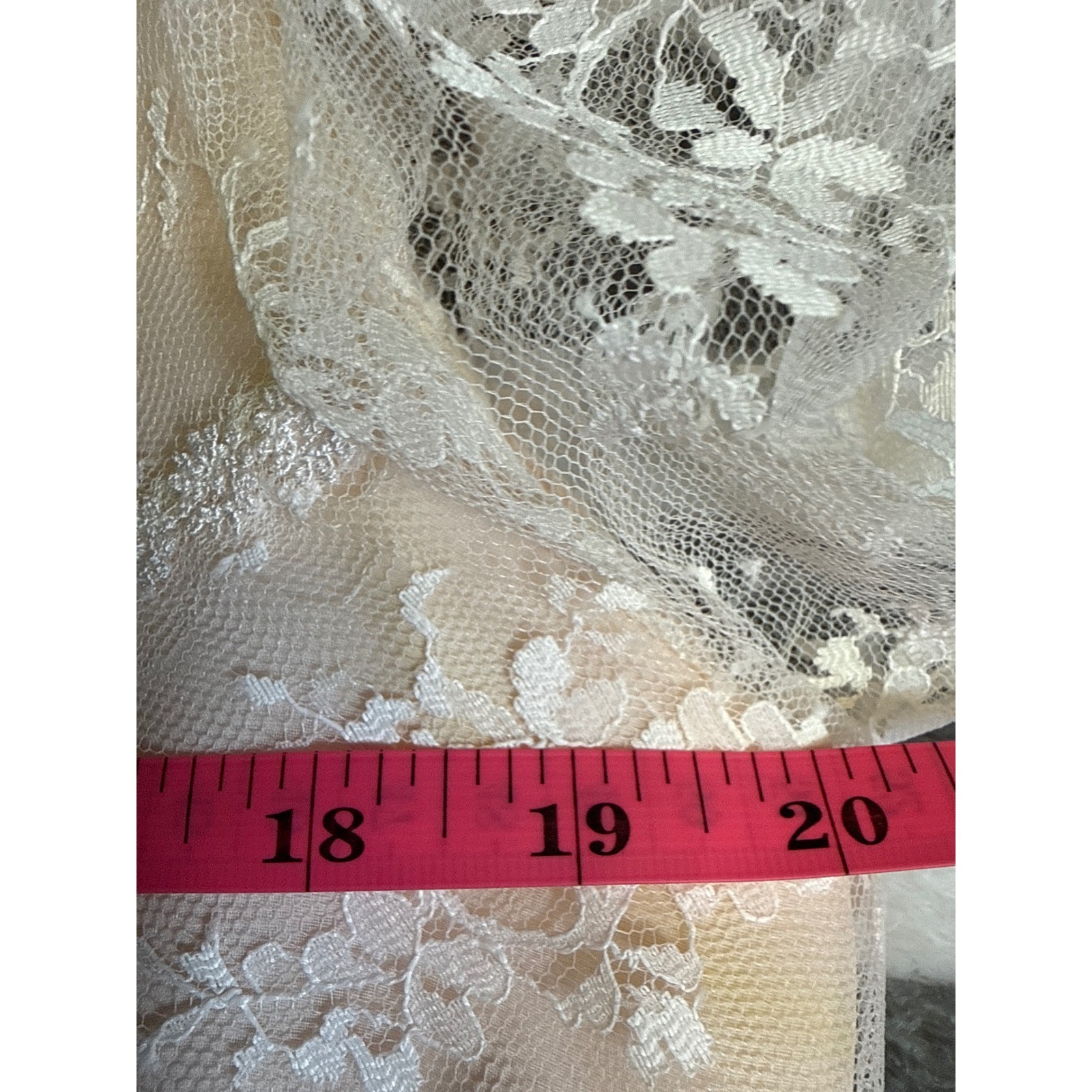 Michael Marcella Ltd Vintage Lace Wedding Dress Blush Ivory Long Sleeve Size 14