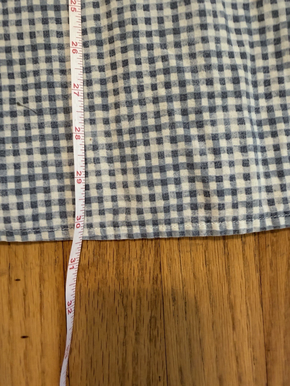 Vintage Gingham Midi Dress Blue White Check Farmhouse Cottagecore Handmade Dress
