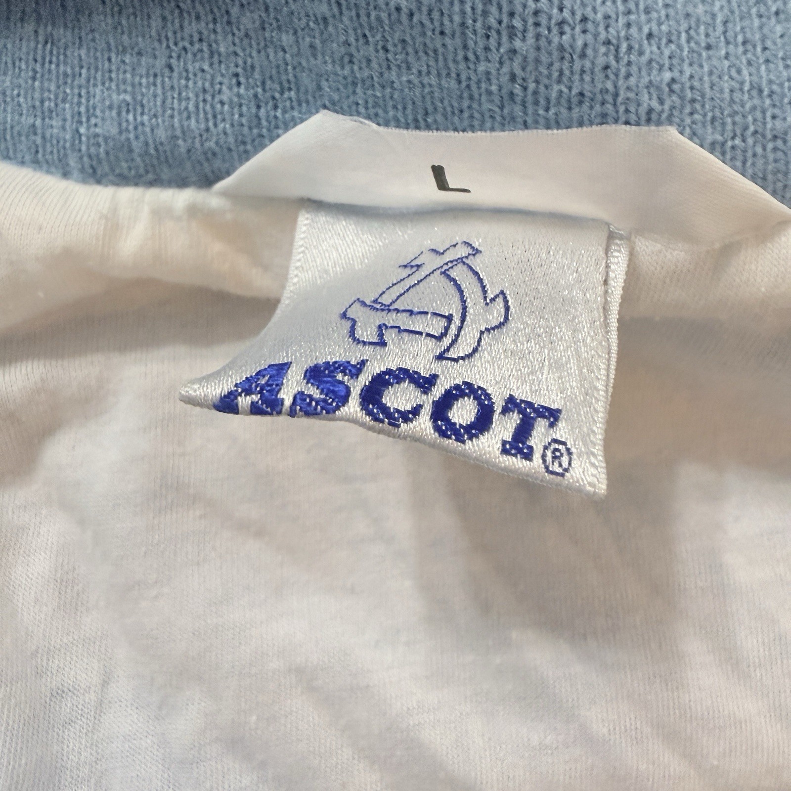 Vintage 80s Womens Set Powder Blue Track Wind Suit Joggers Crest Retro Party L *