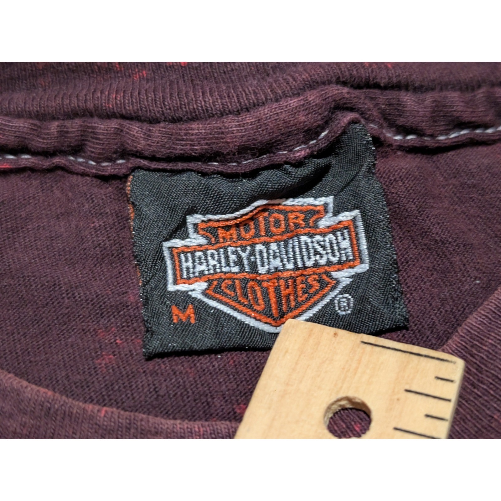 Harley Davidson T-Shirt Women M Maroon 1989 Sauk City Eagle Graphic Vintage 80s