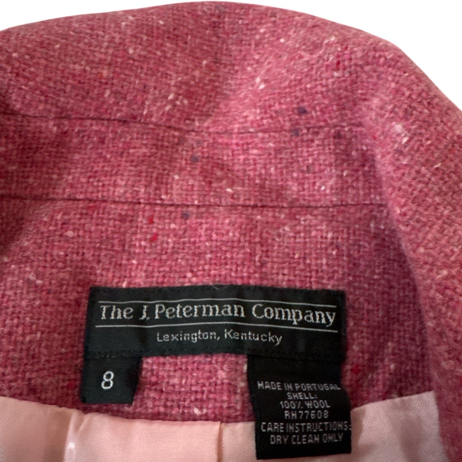 Vintage The J Peterman Company 100% Wool Pink Button Tie Y2K Jacket Women’s S