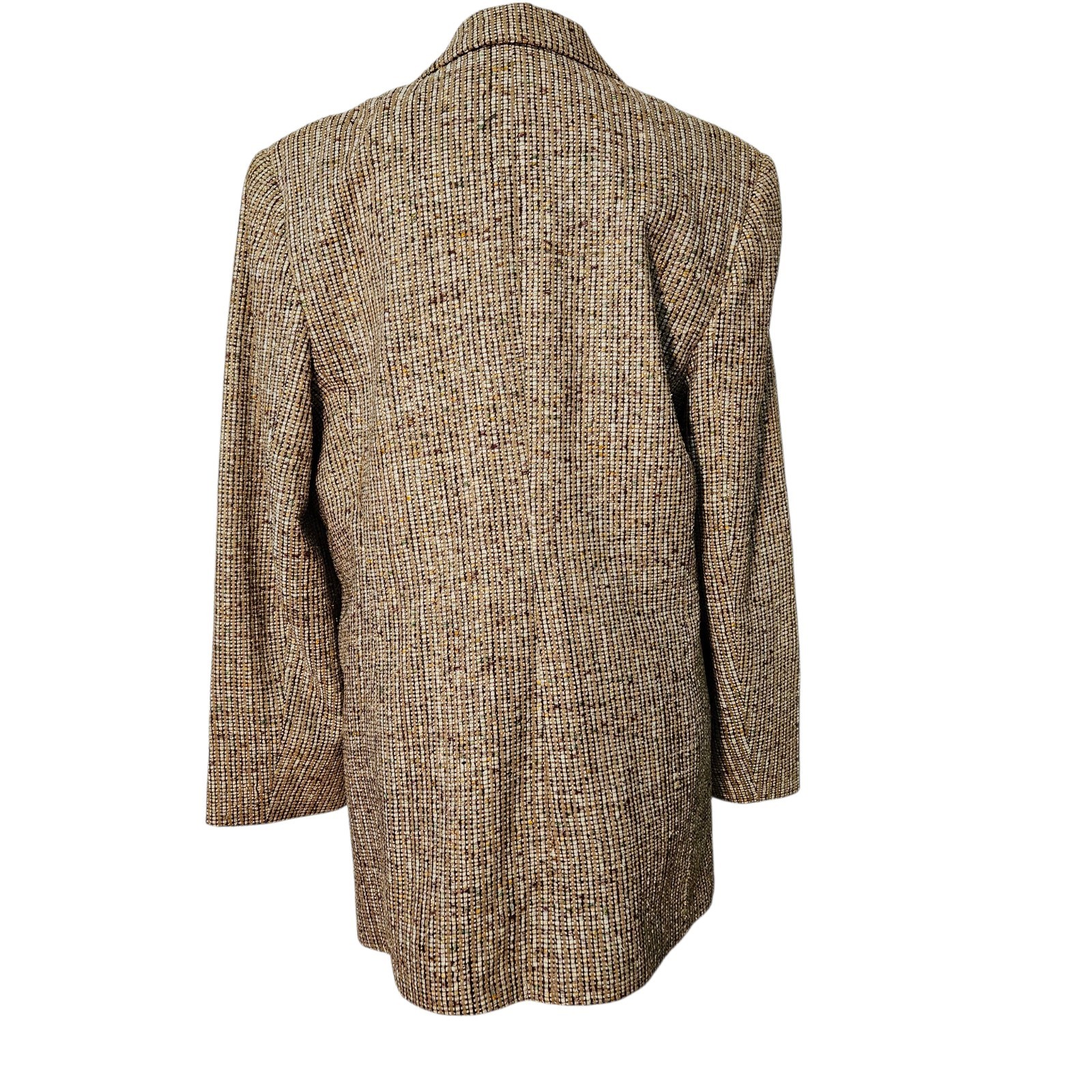 Vintage 100% Silk Hand Woven One Button Blazer Gold Sparkle Thread for Holidays