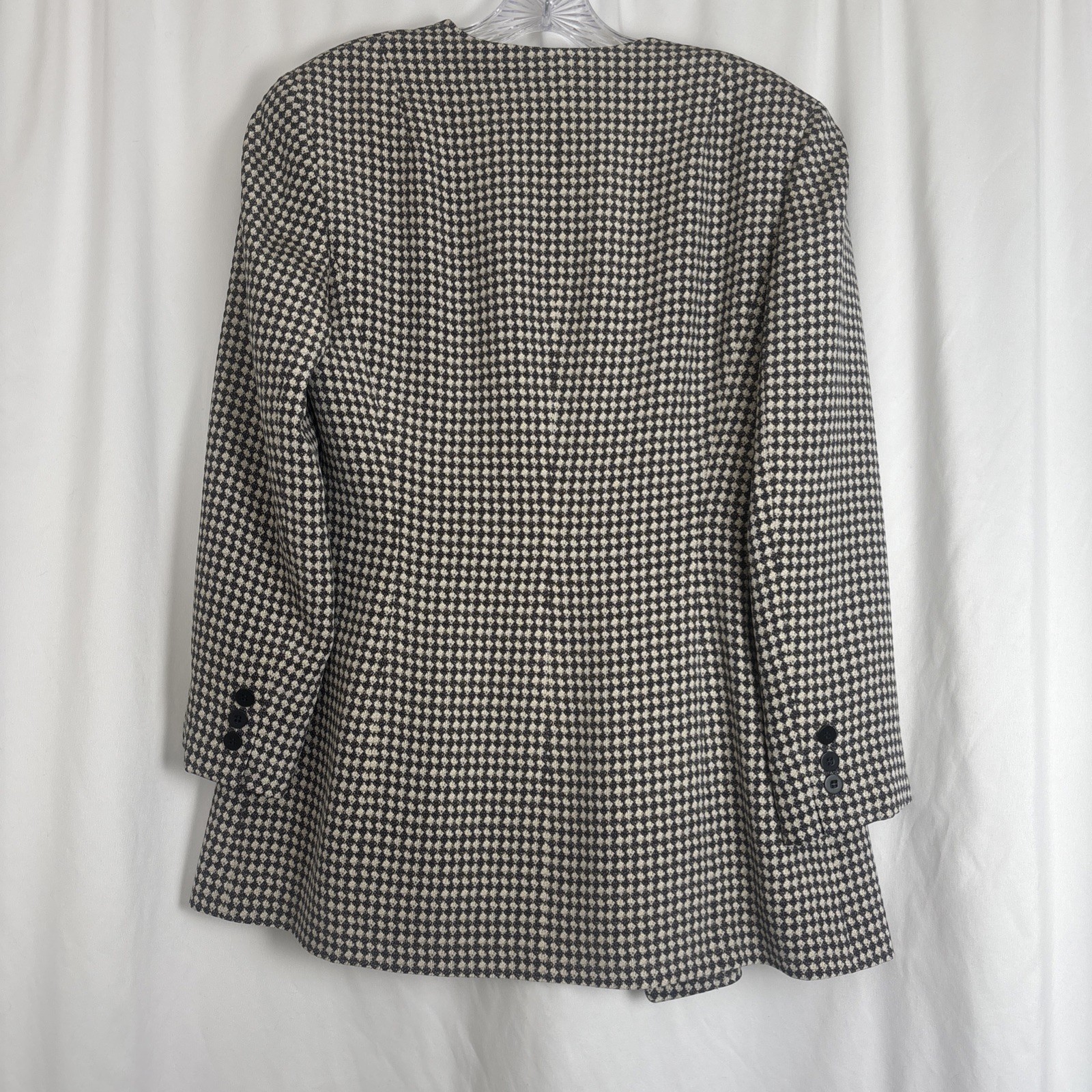 Vintage Women’s Size 10 100% Silk Blazer Geometric Squares Print Career Siren