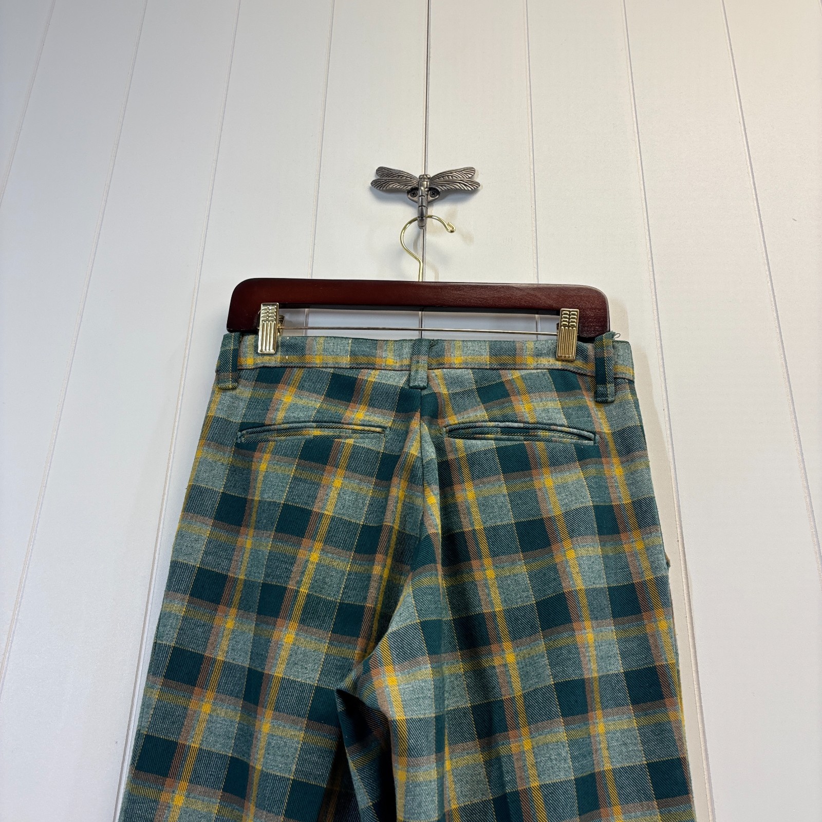 VTG Farah Unisex Retro Plaid Wool Blend Cuffed Pants Size 30 Academia Classic