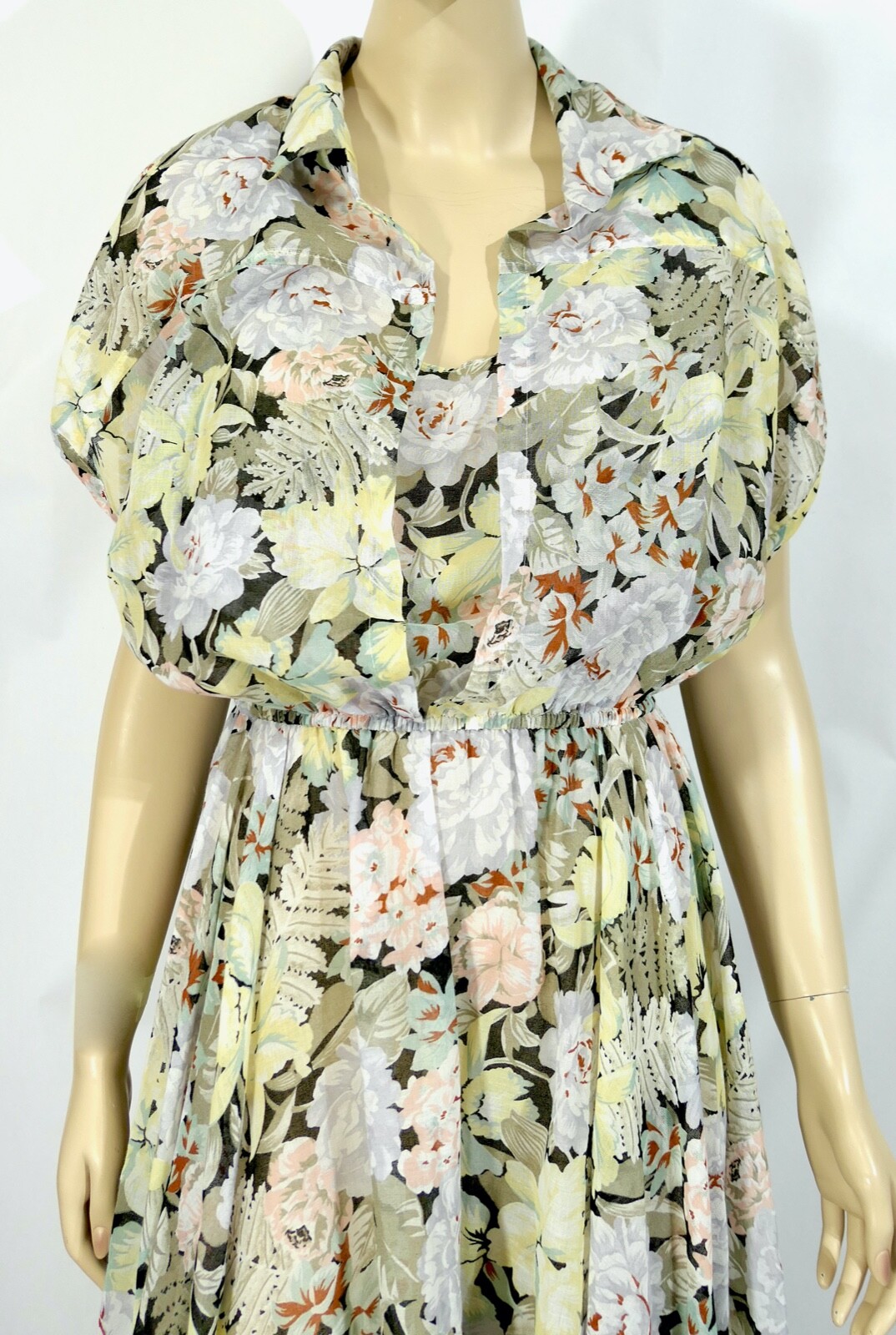 Vintage Floaty Sheer Feminine Layered Full Dress Amy Deb L Secretary Rockabilly