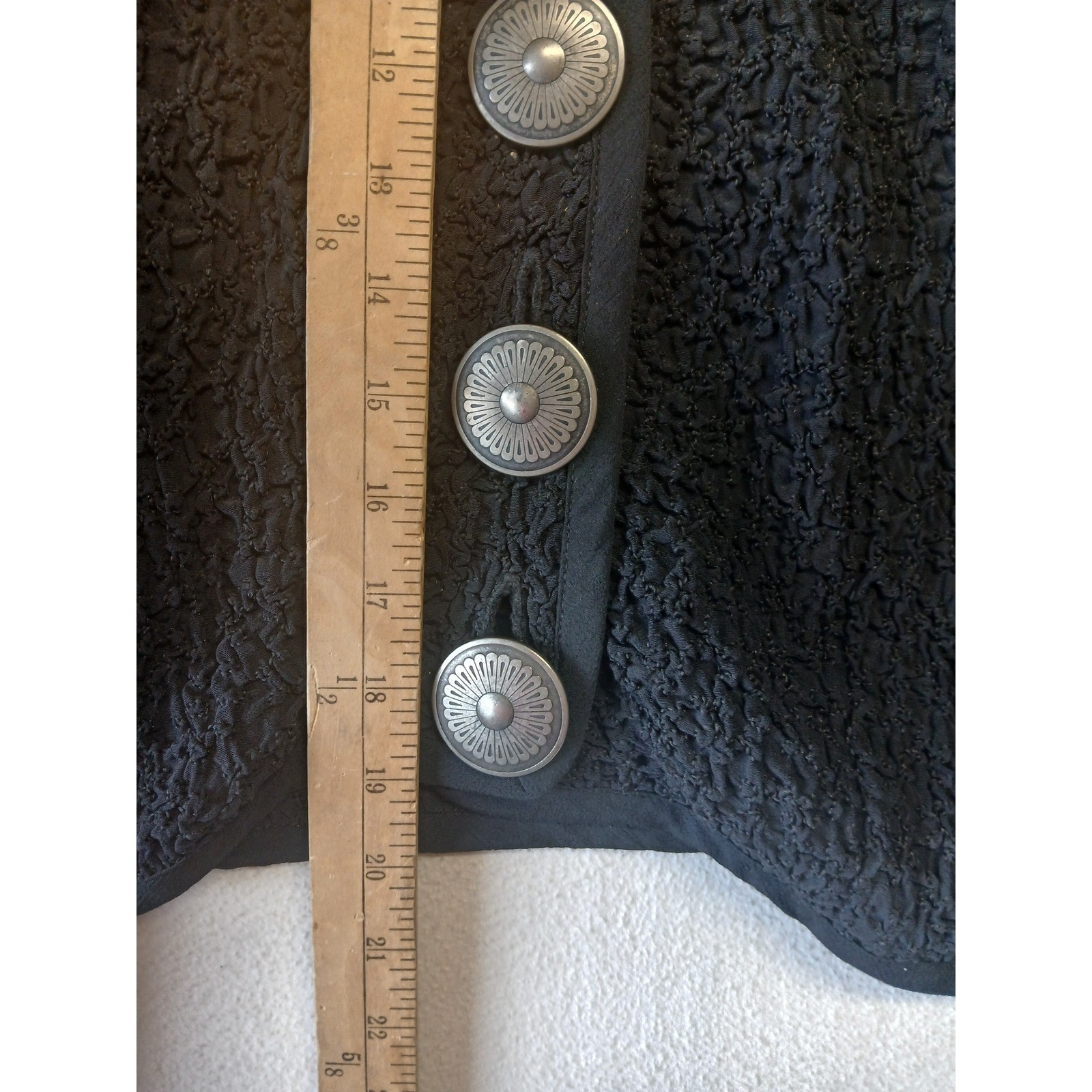 Vtg Double D ranch wear button up sweater padded shoulder small tree textured