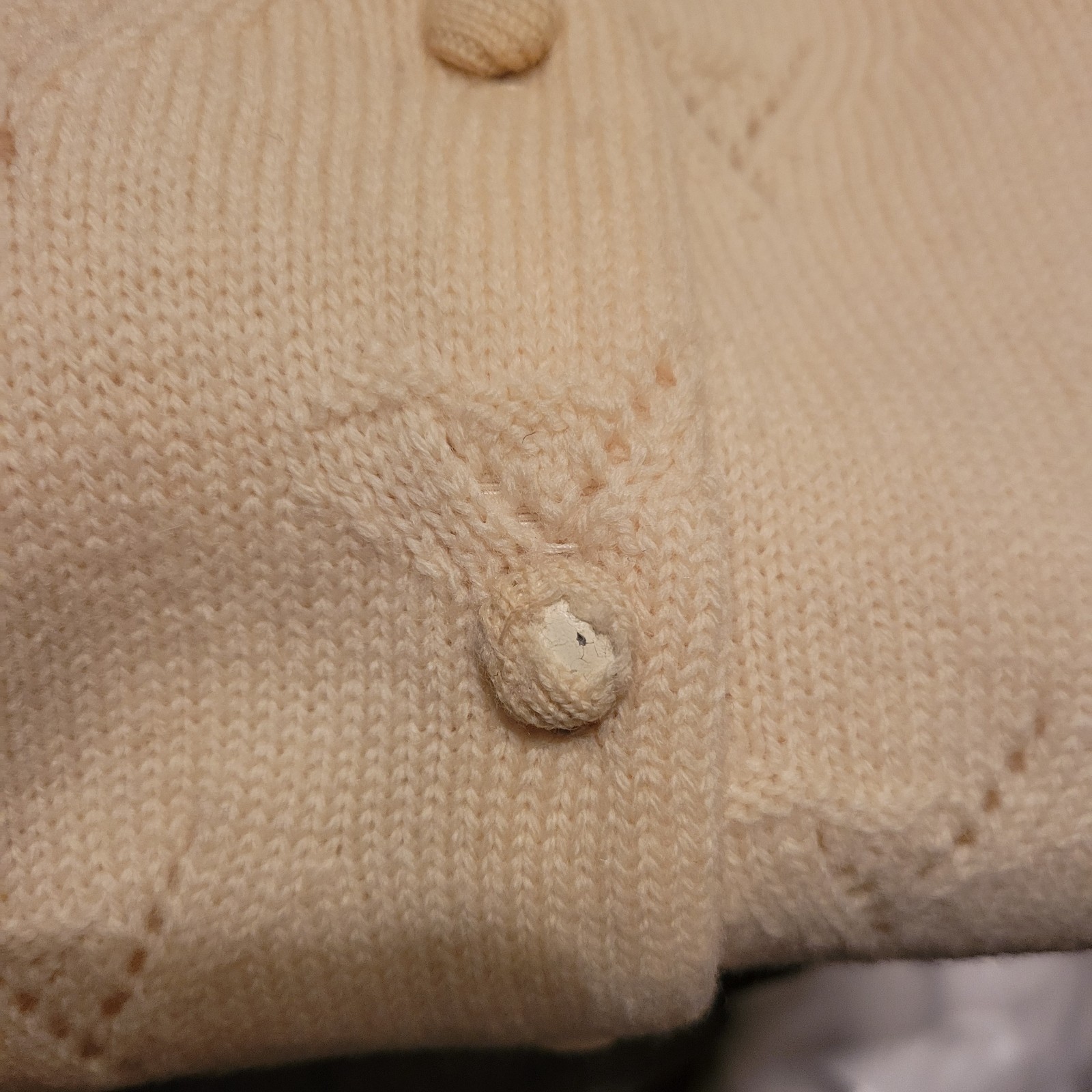 Vintage 60s Alice Kaye Ivory Button-Up Cardigan 100% Wool Women’s Size Large