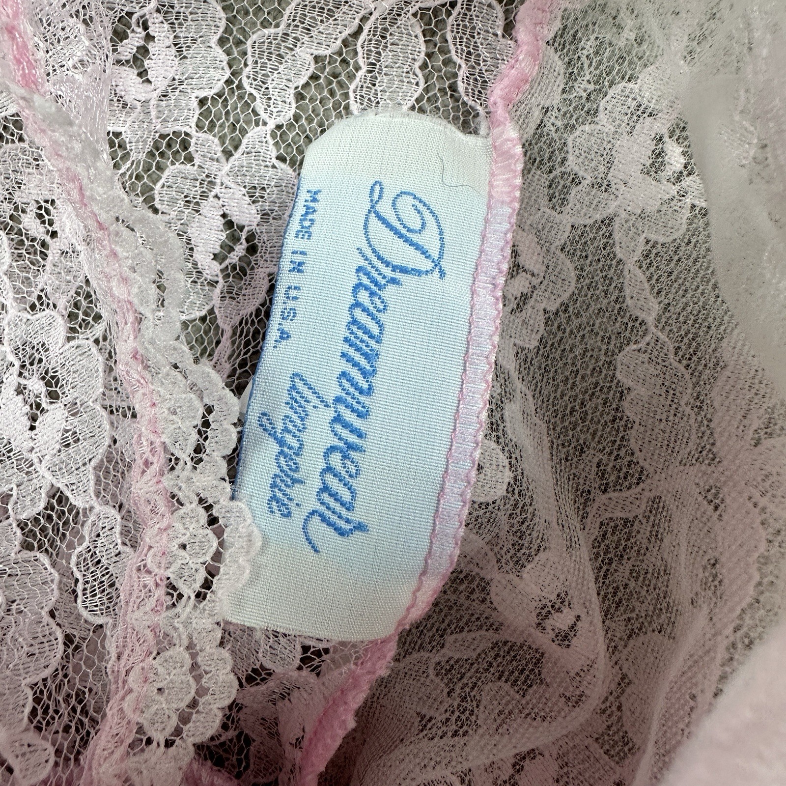 Vtg 90s Dreamwear Pink Lace Satin Teddy High Cut Snap Bottom USA M Lingerie