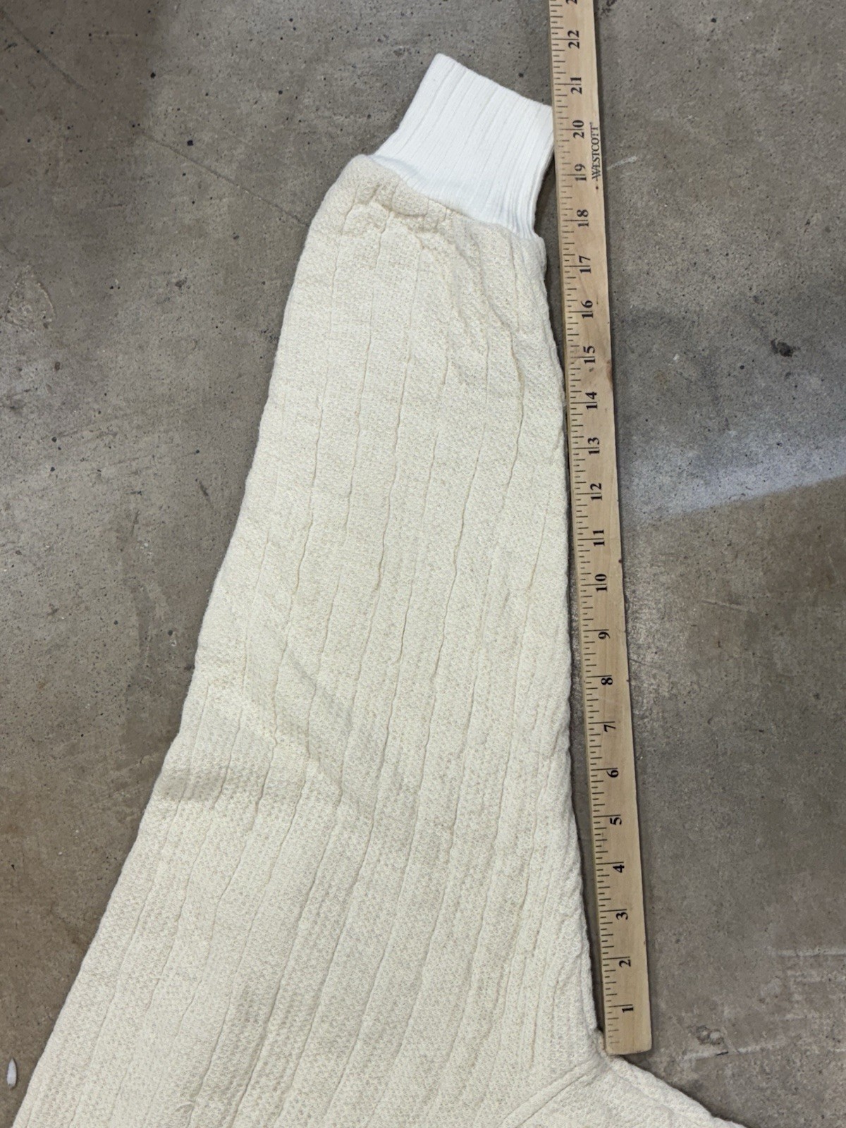 Vtg Sears Quilted Thermal Long John 2 Pc Set Sz M L Ivory 60s Flame Resistant